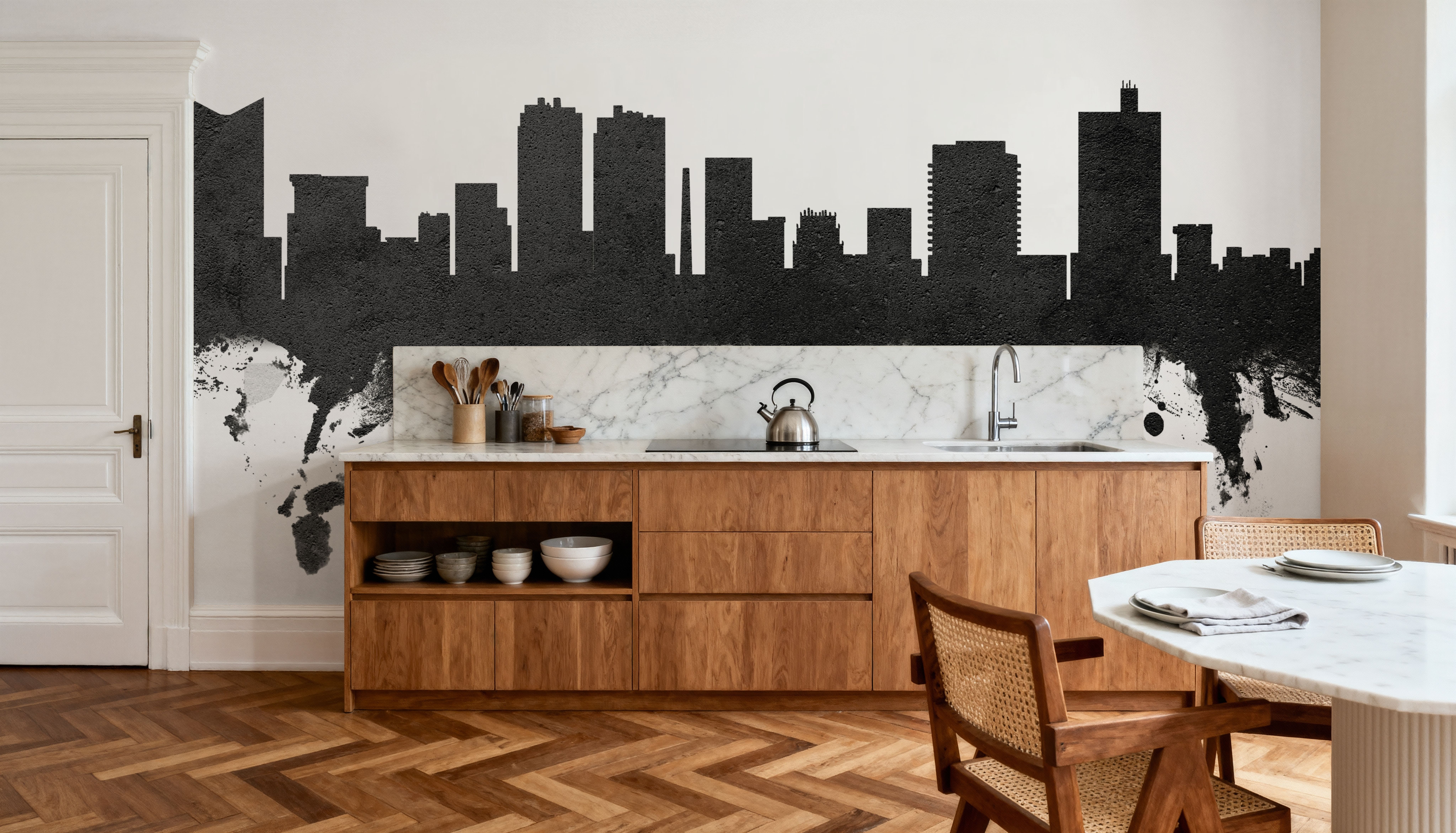 Fort Worth texas Skyline Black & White