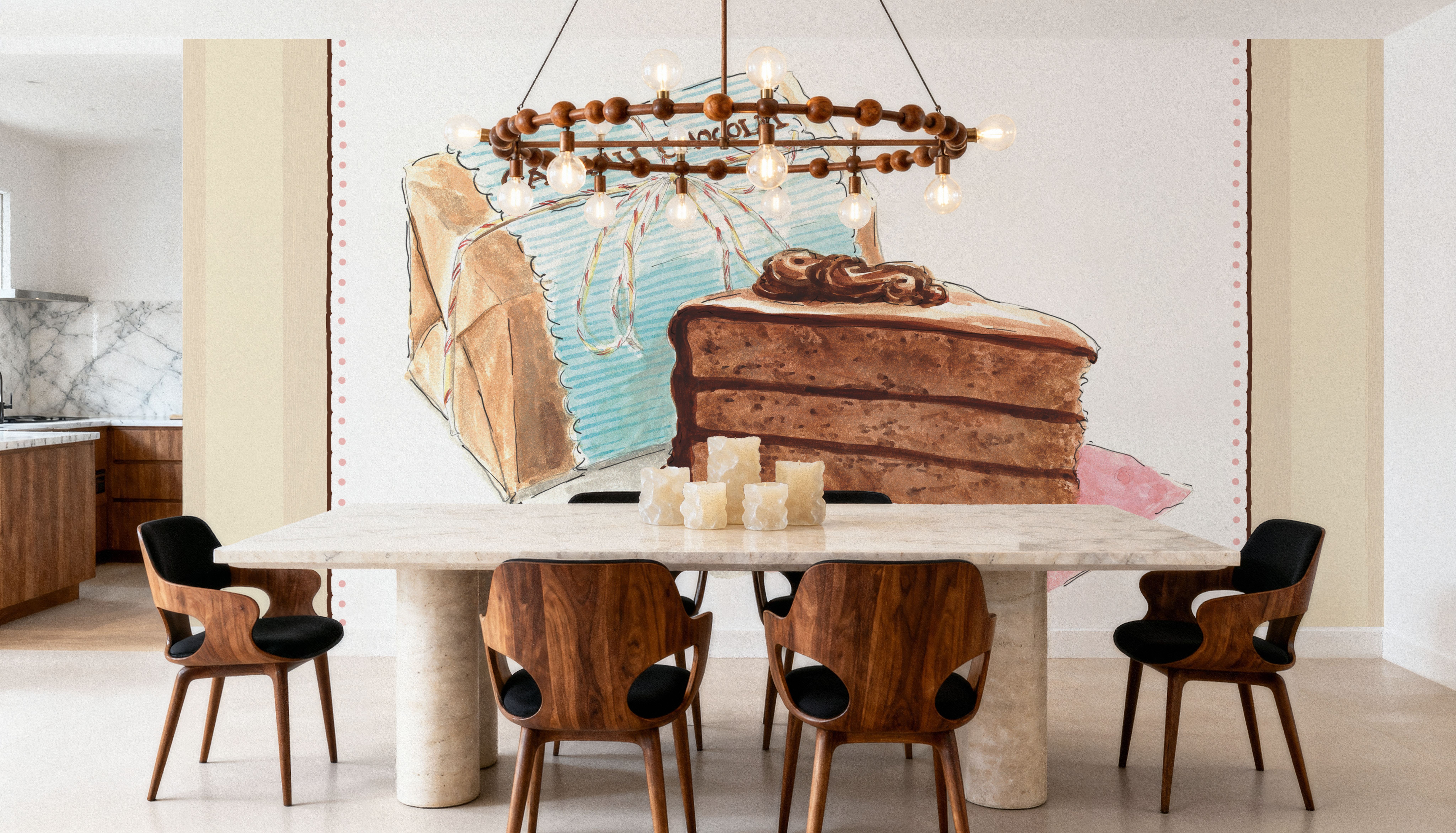 Gateau Chocolate on Stripes