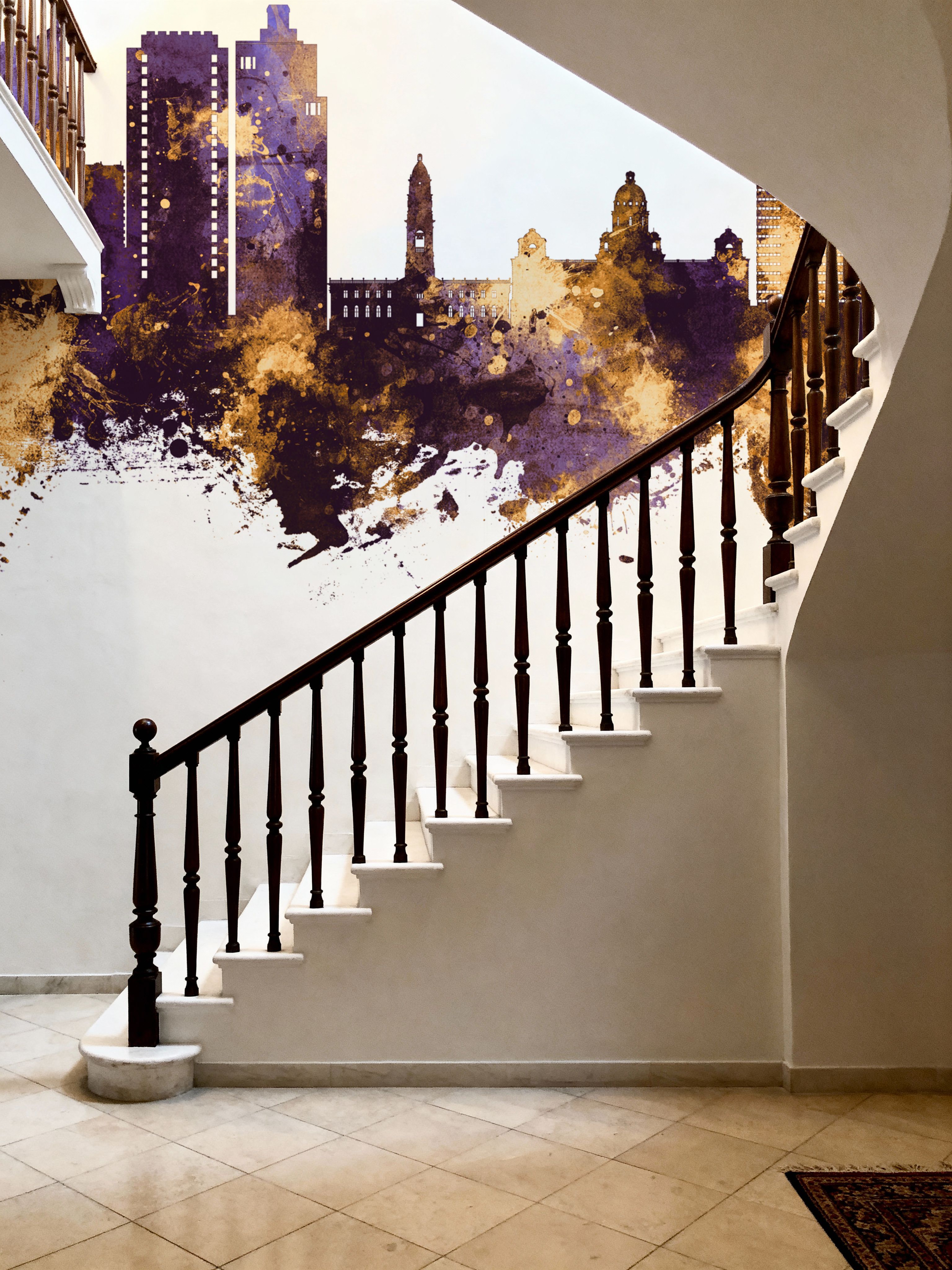 Durban South Africa Skyline Purple & Gold