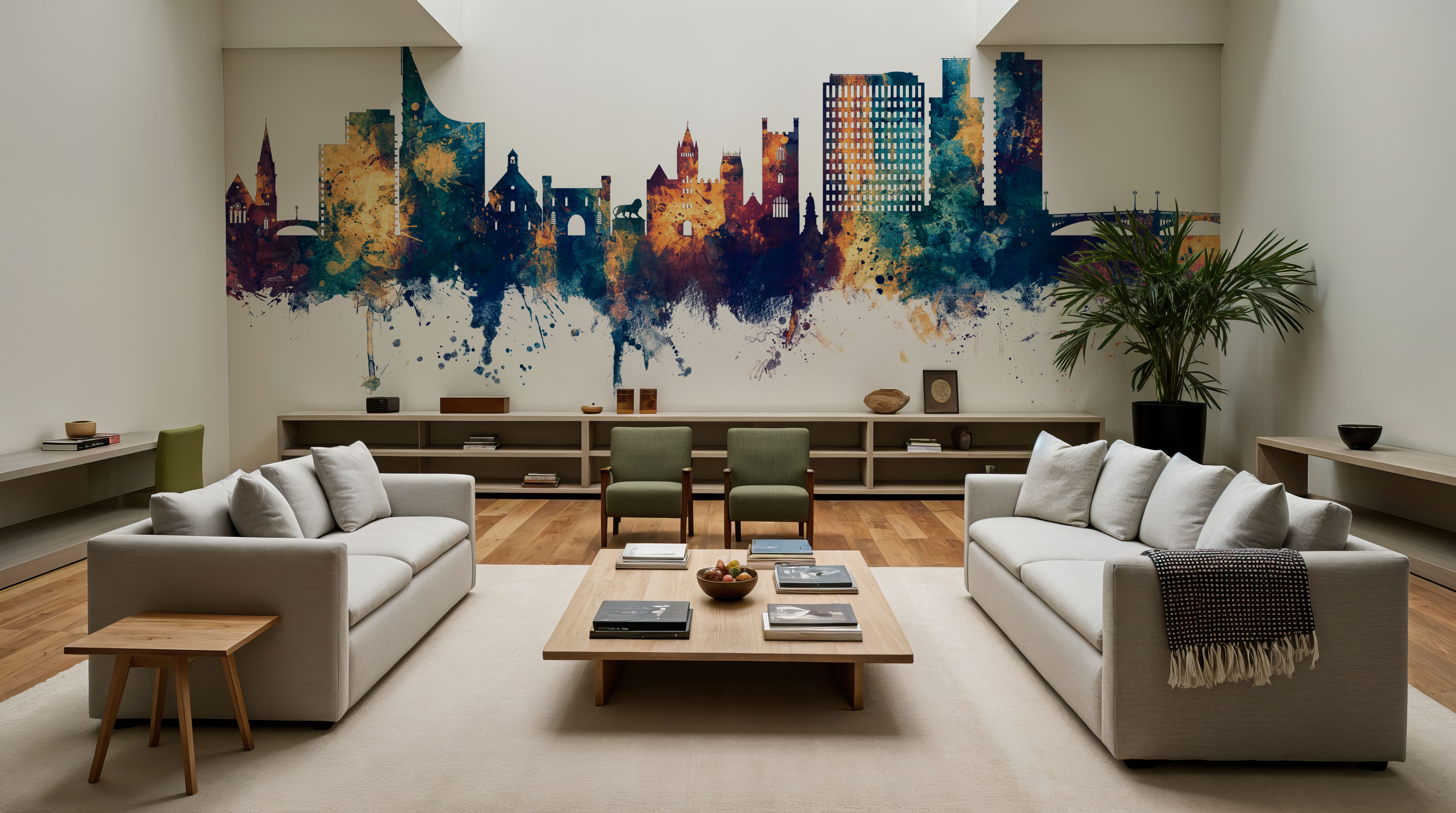 Reading England Skyline Blue & Bronze