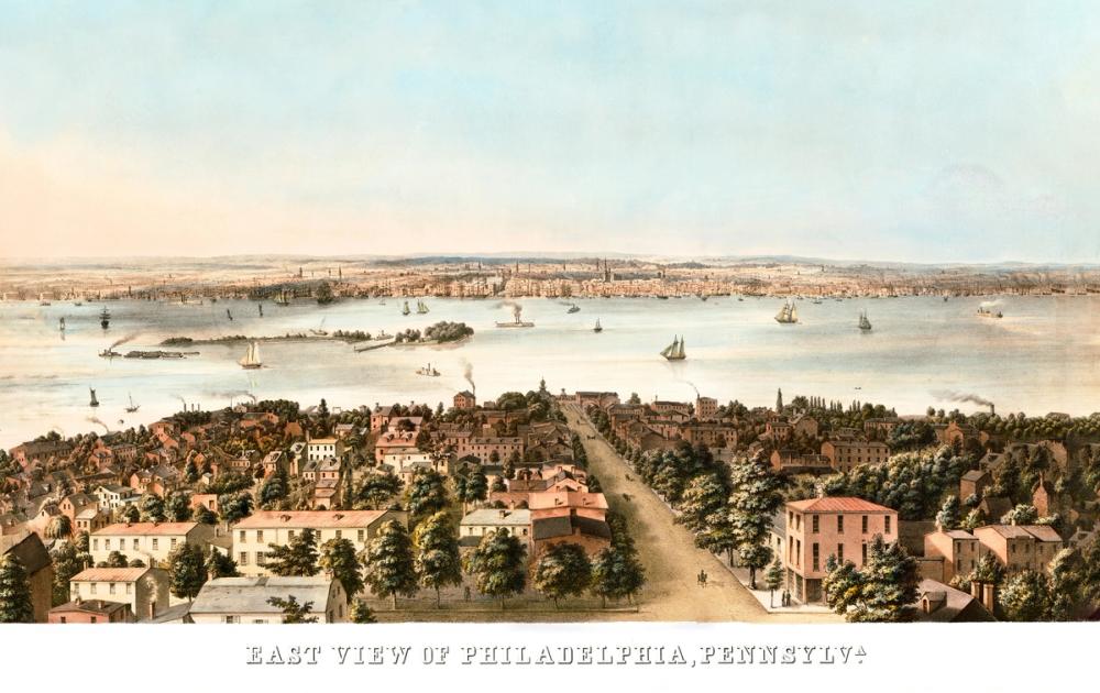 Old East View of Philadelphia, Pennsylvania, 1856