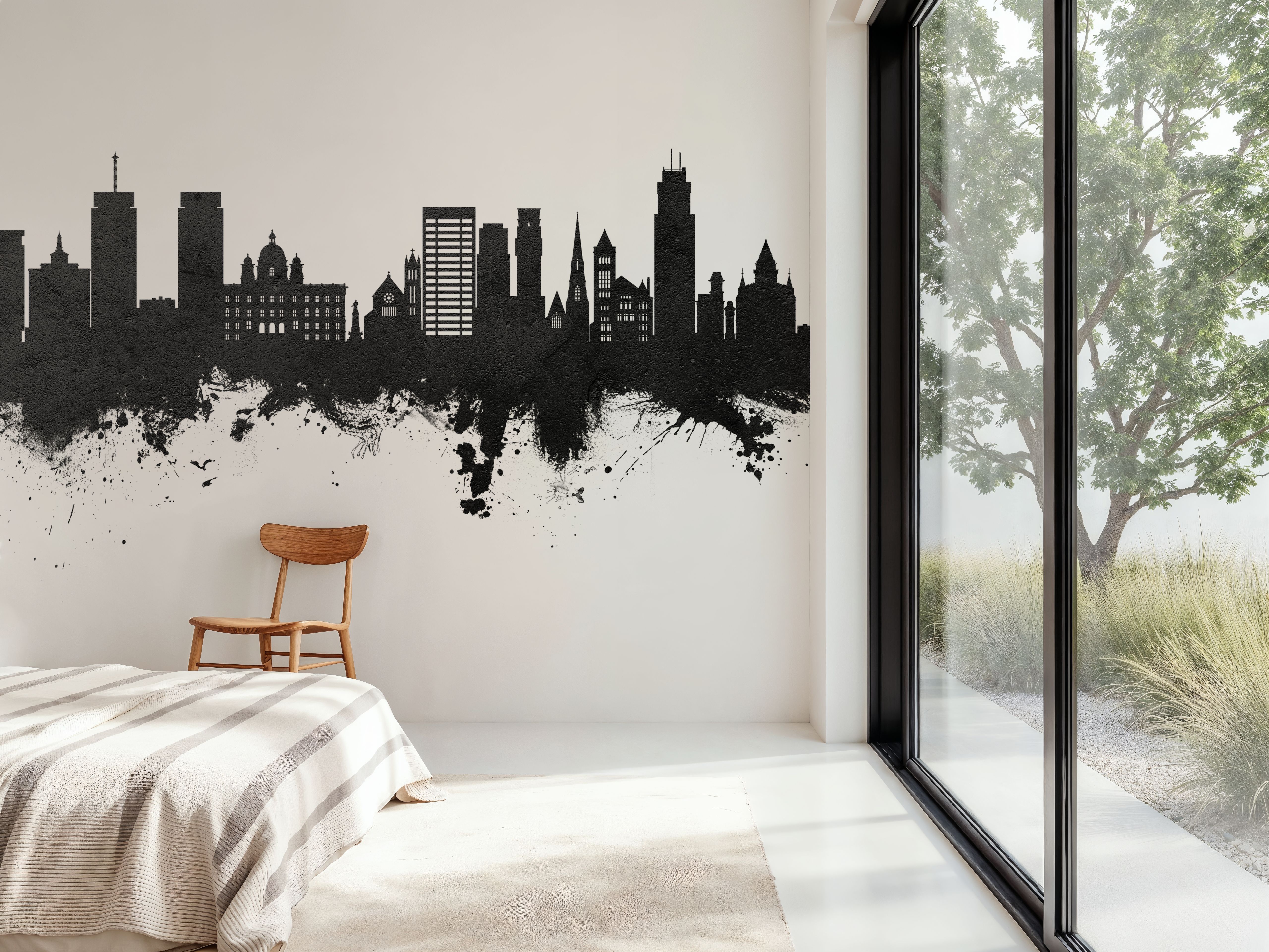 Syracuse New York Skyline Black & White