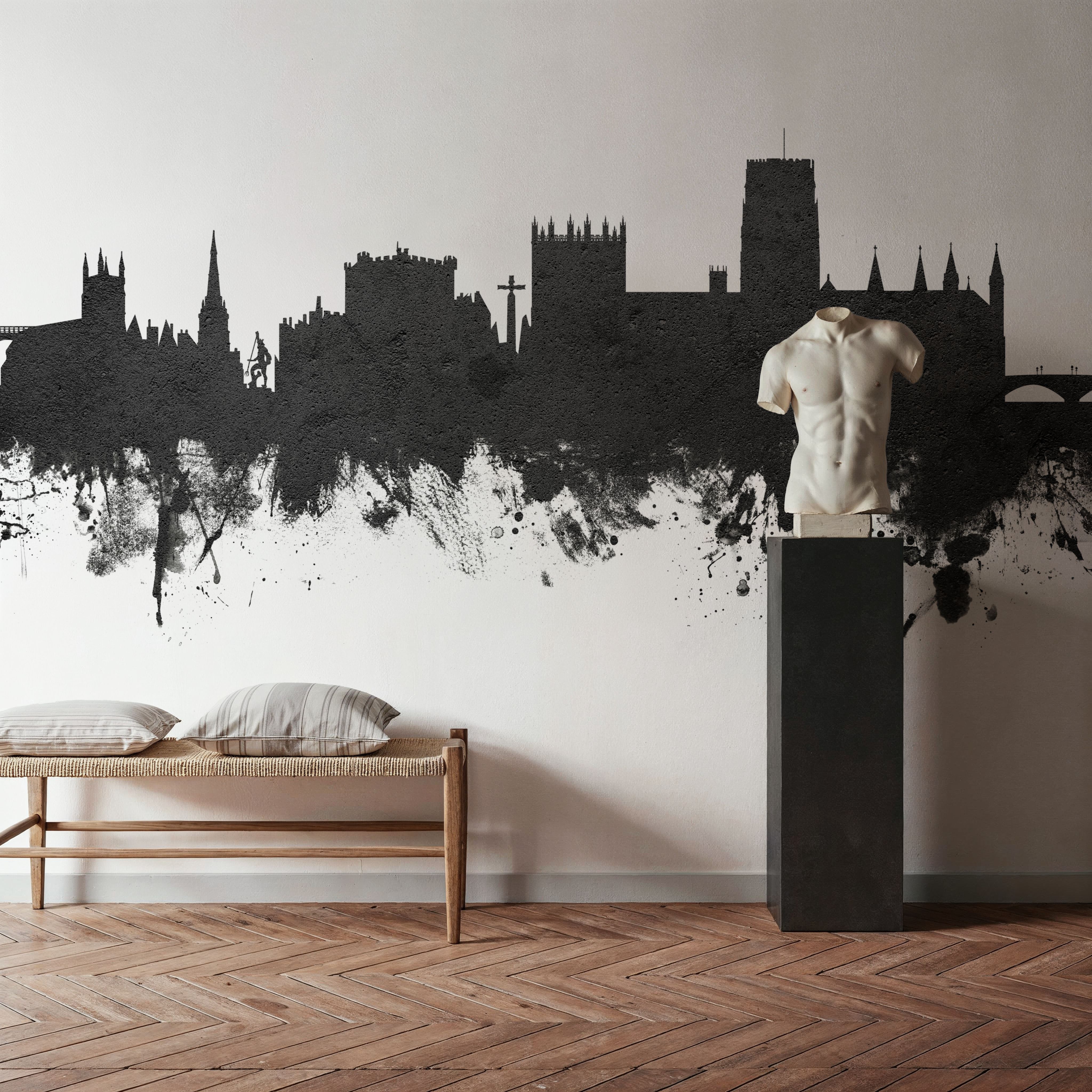 Durham England Skyline Black & White