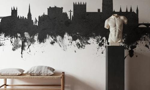 Durham England Skyline Black & White