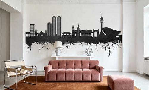 Daegu South Korea Skyline Black & White