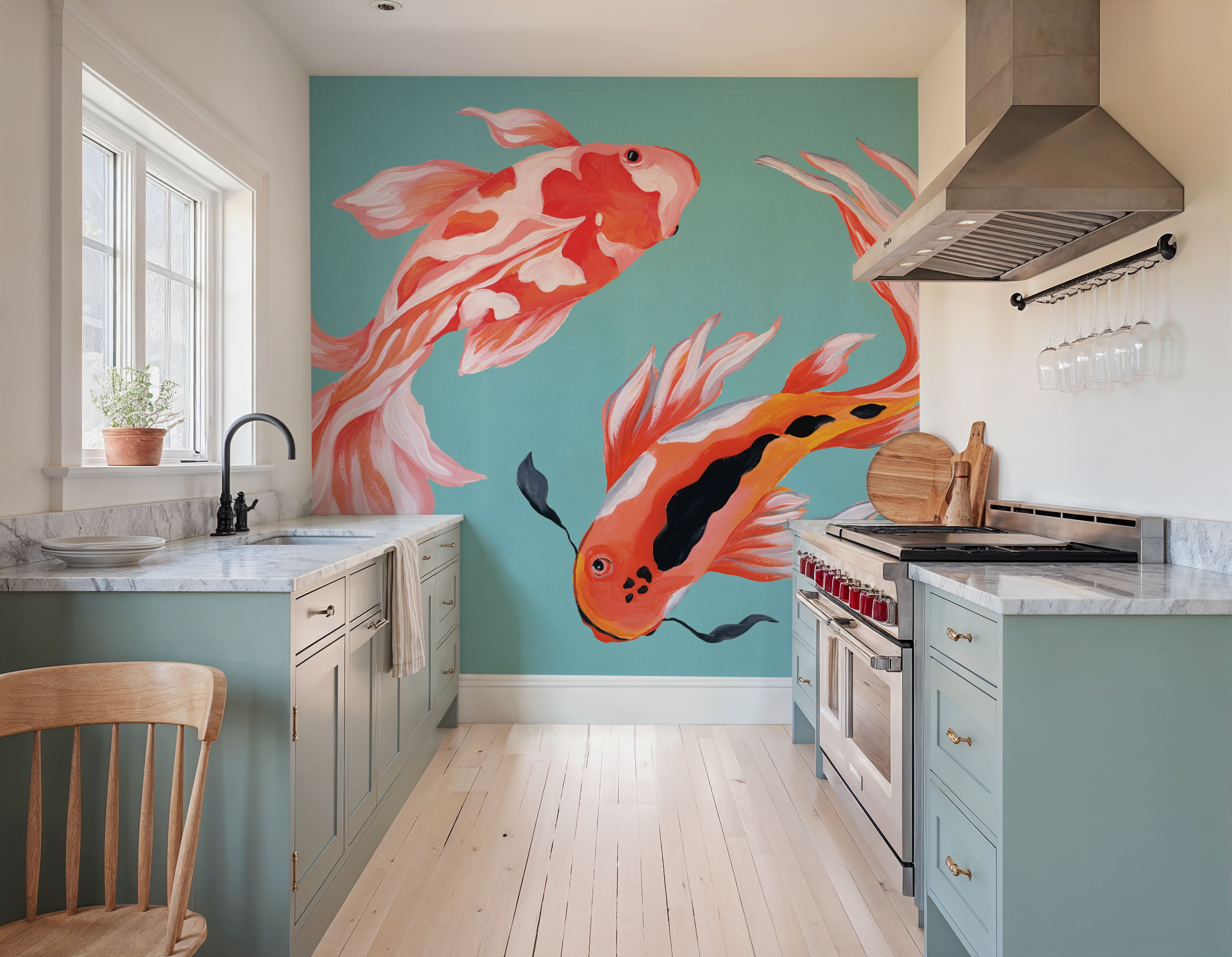 Colorful Koi VI, Behang