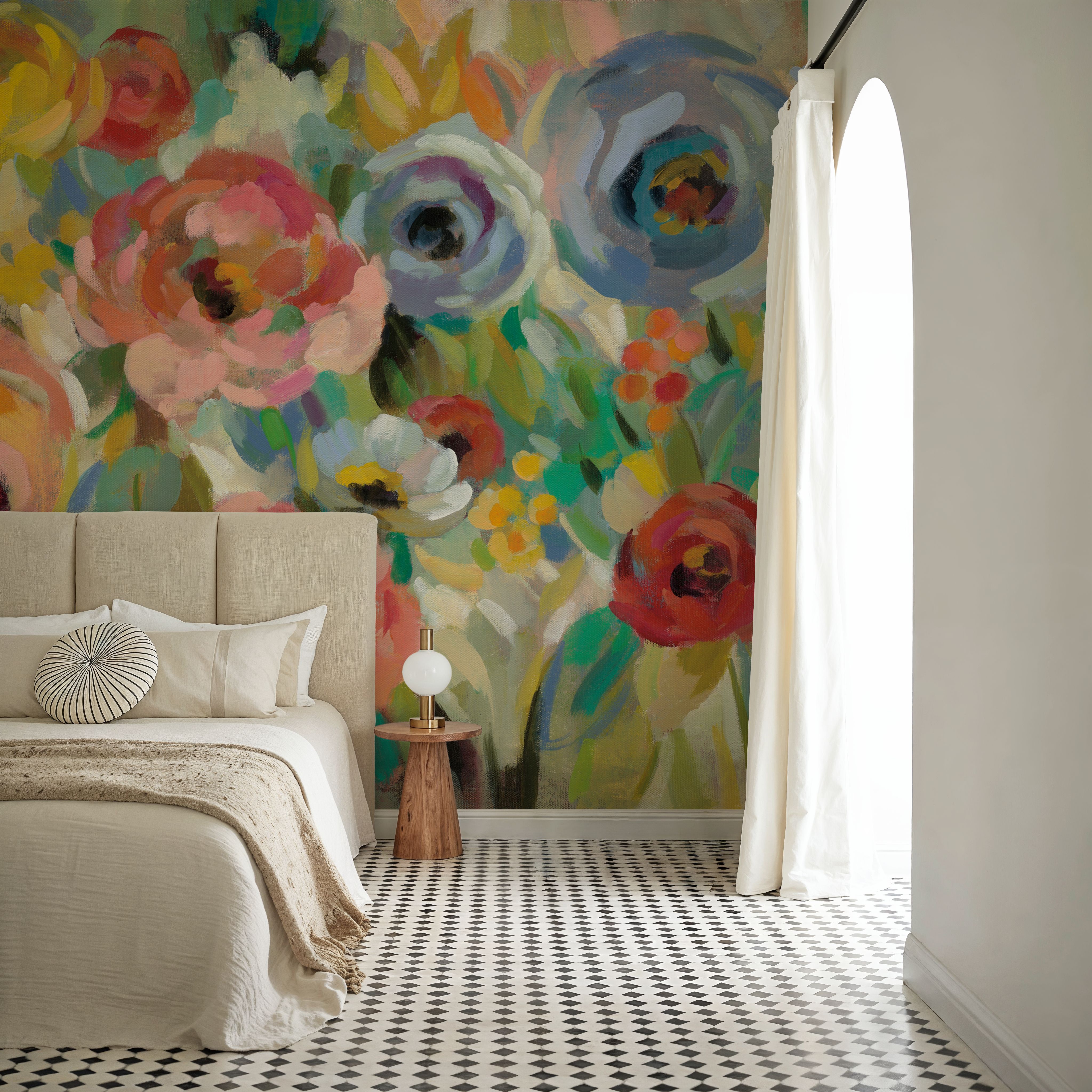 Vivid Coral Floral I