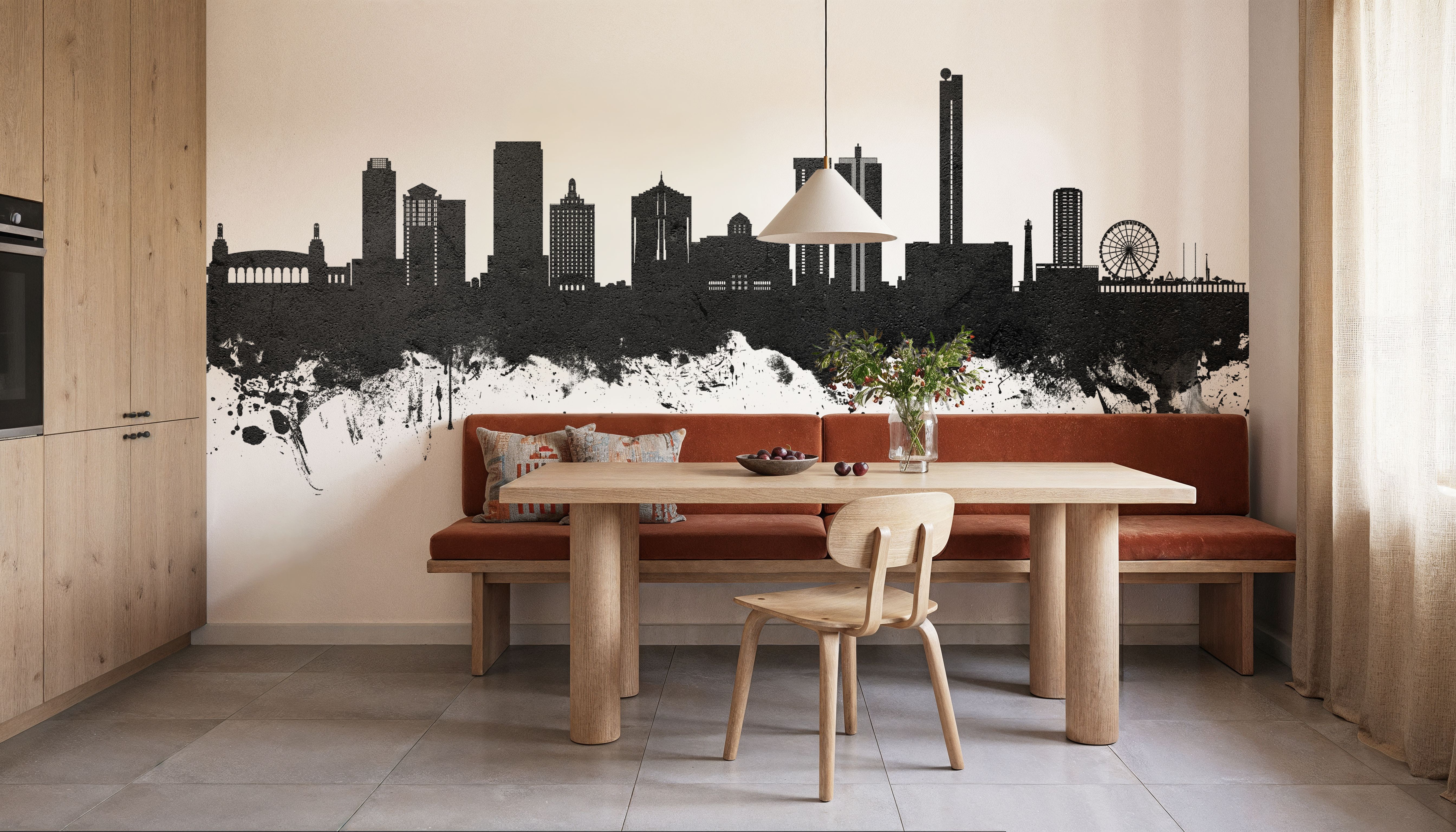 Atlantic City New Jersey Skyline Black & White, Wallpaper