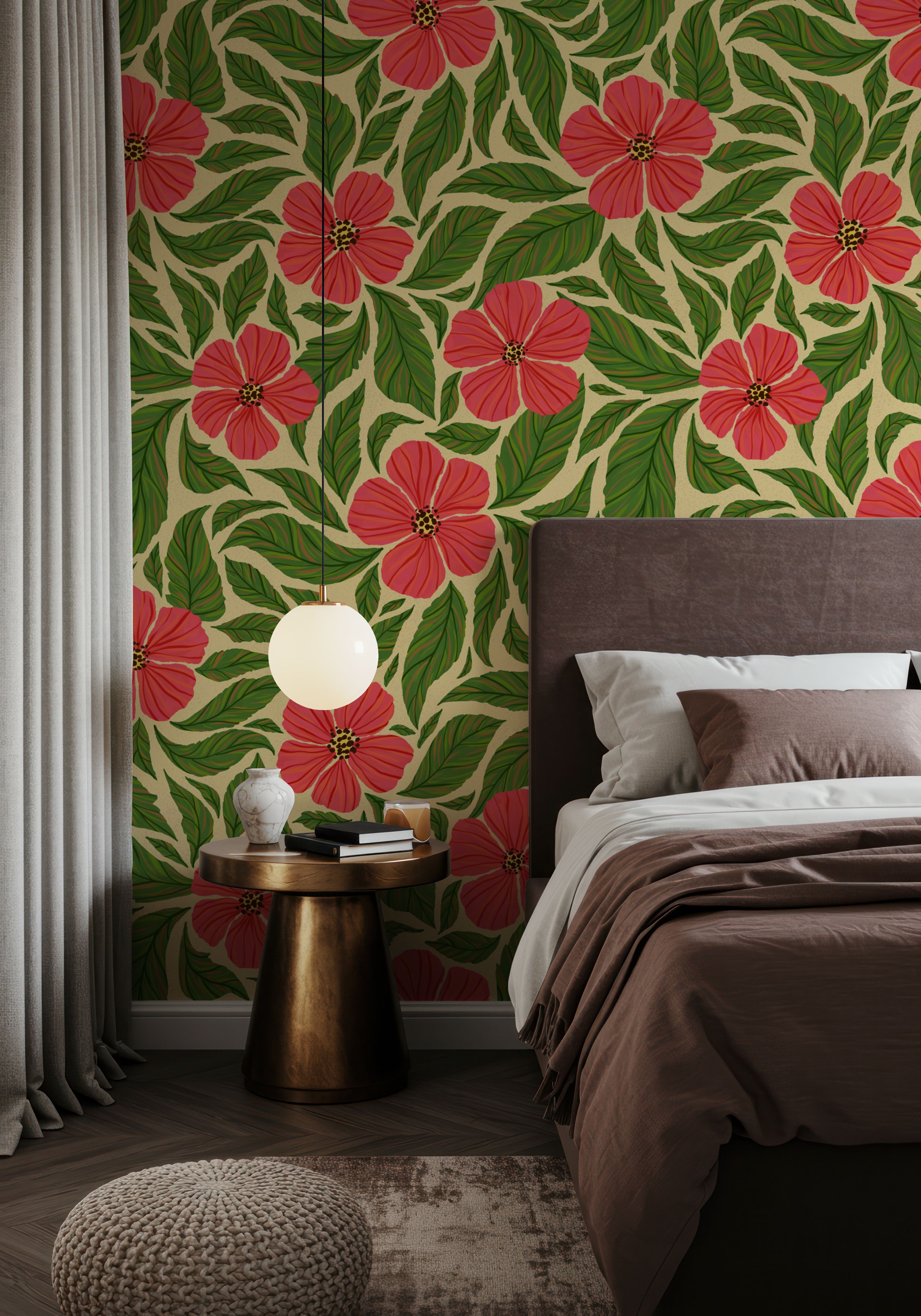 Dance of Flowers, Pink & Green