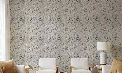 Twigs And Anemones Beige
