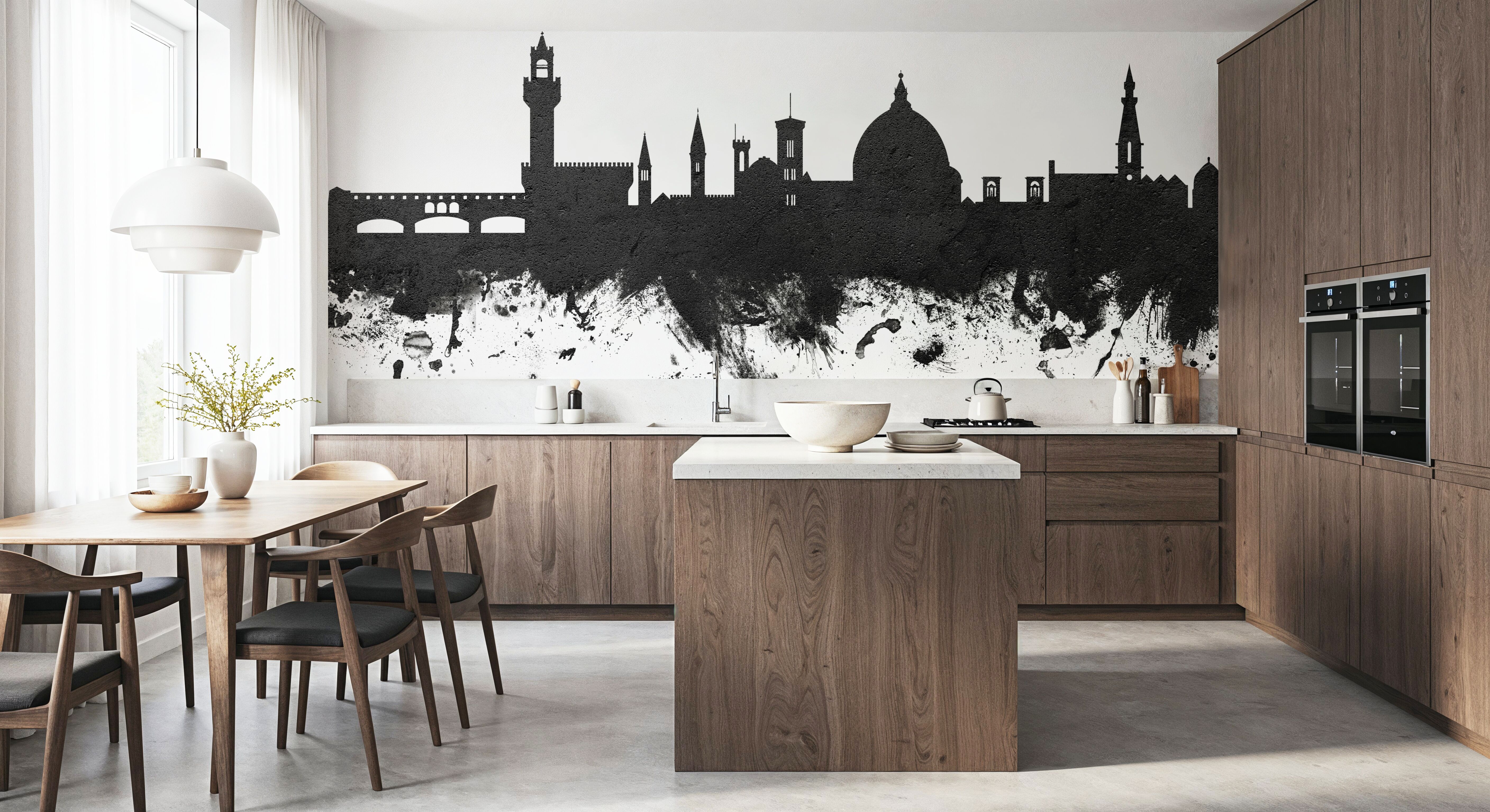 Florence Italy Skyline Black & White