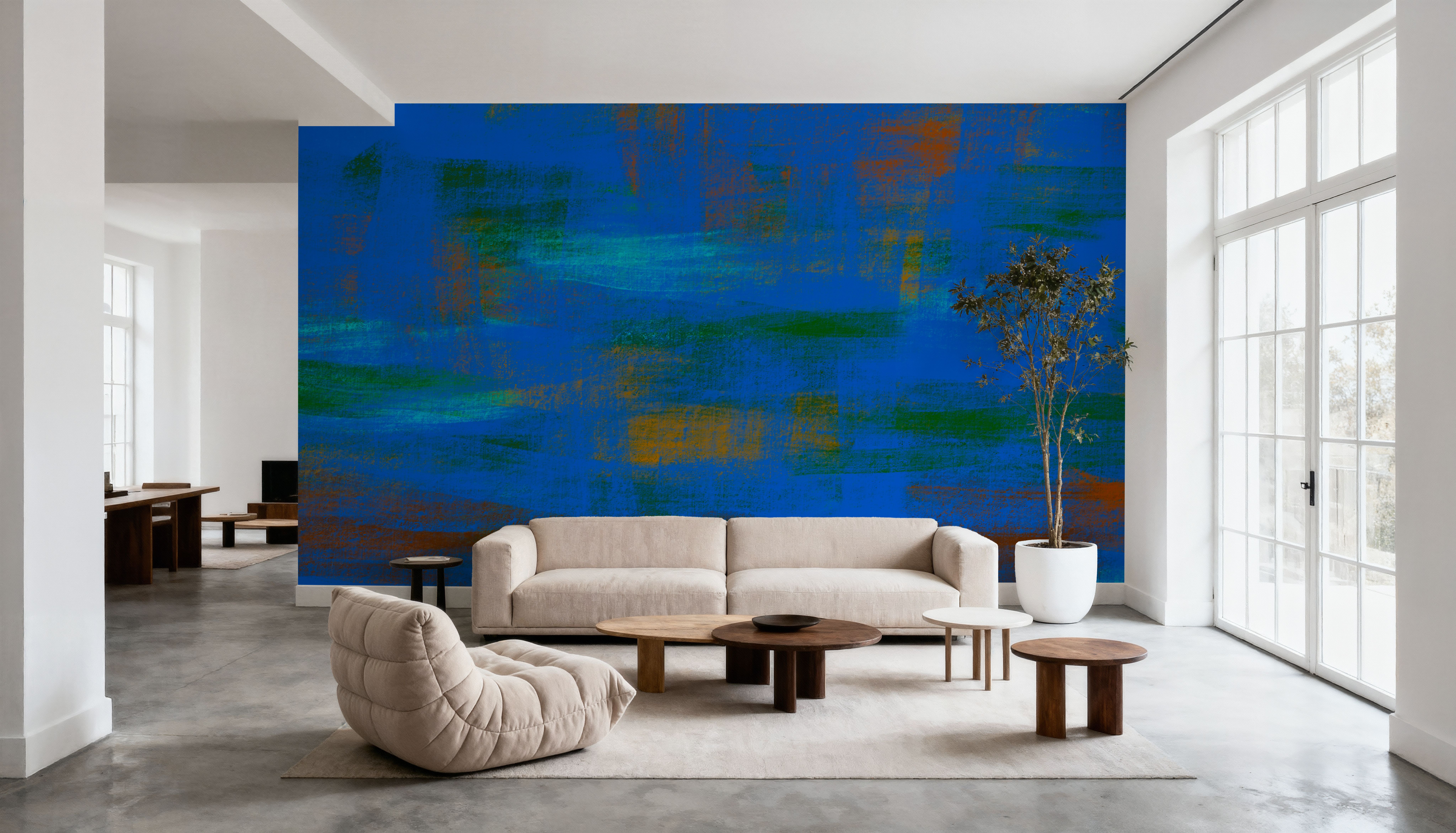 Close Up Blue, Brush Strokes, Tapeten