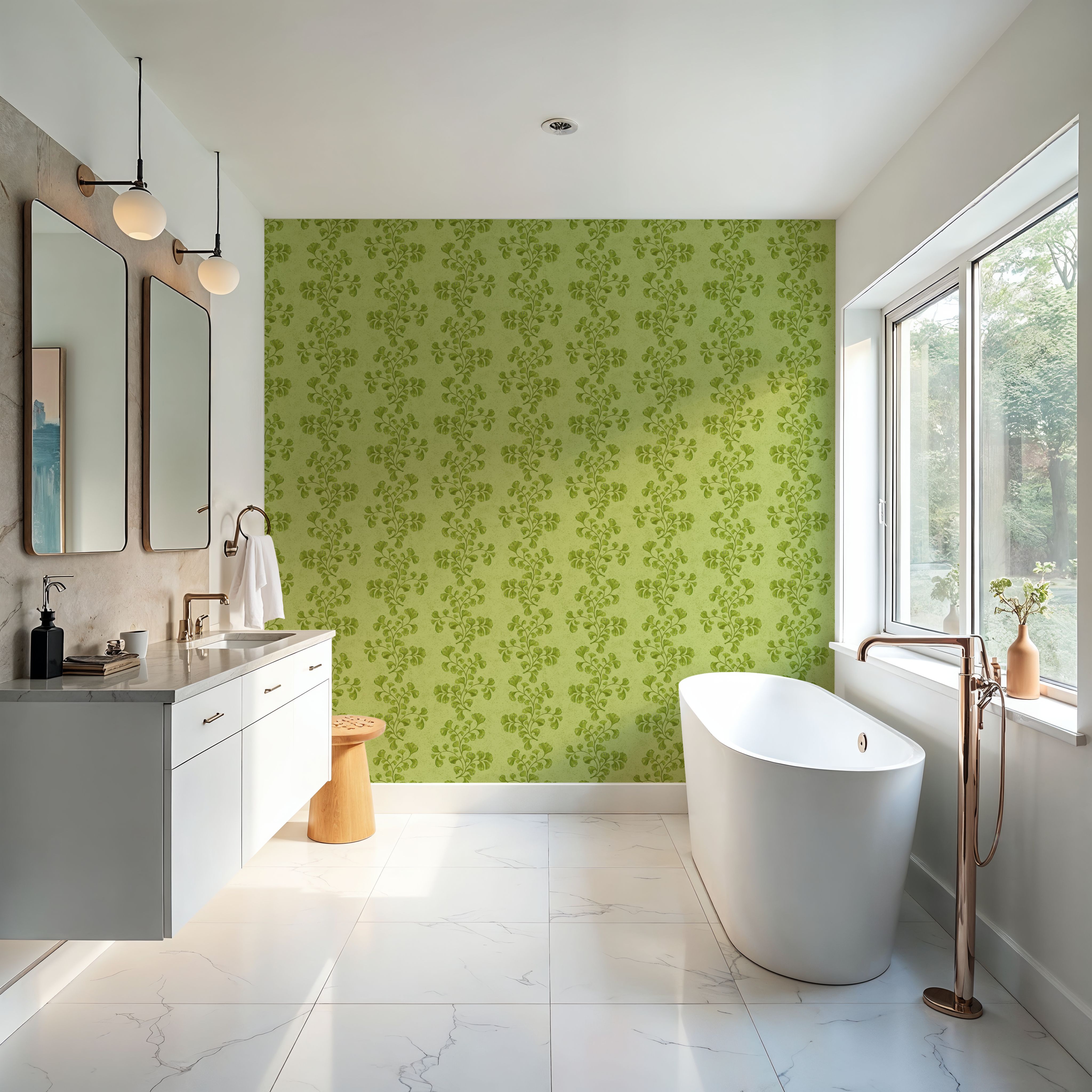 Fern Stripes, Lime Green