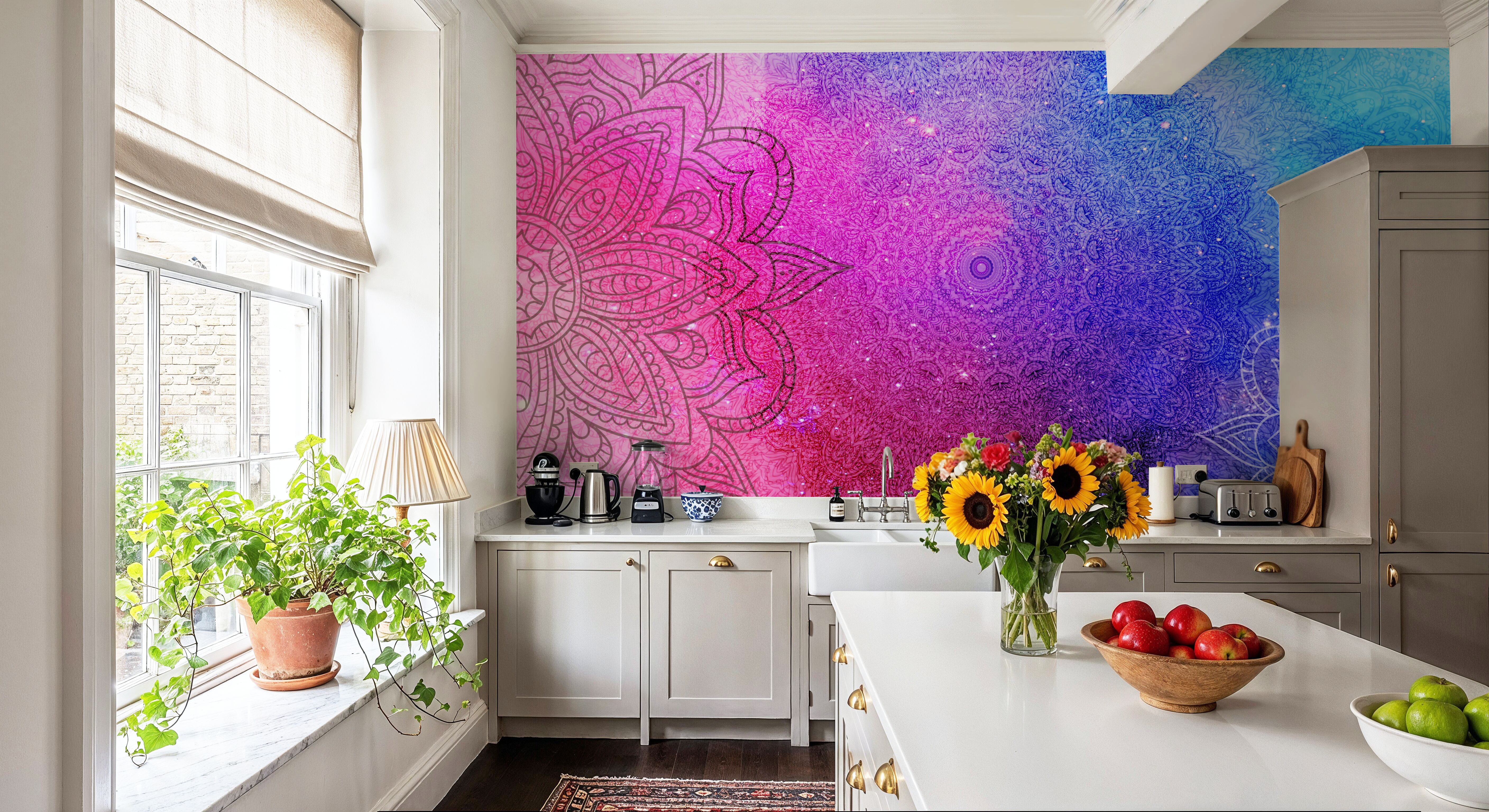 Mandala, Blue & Pink