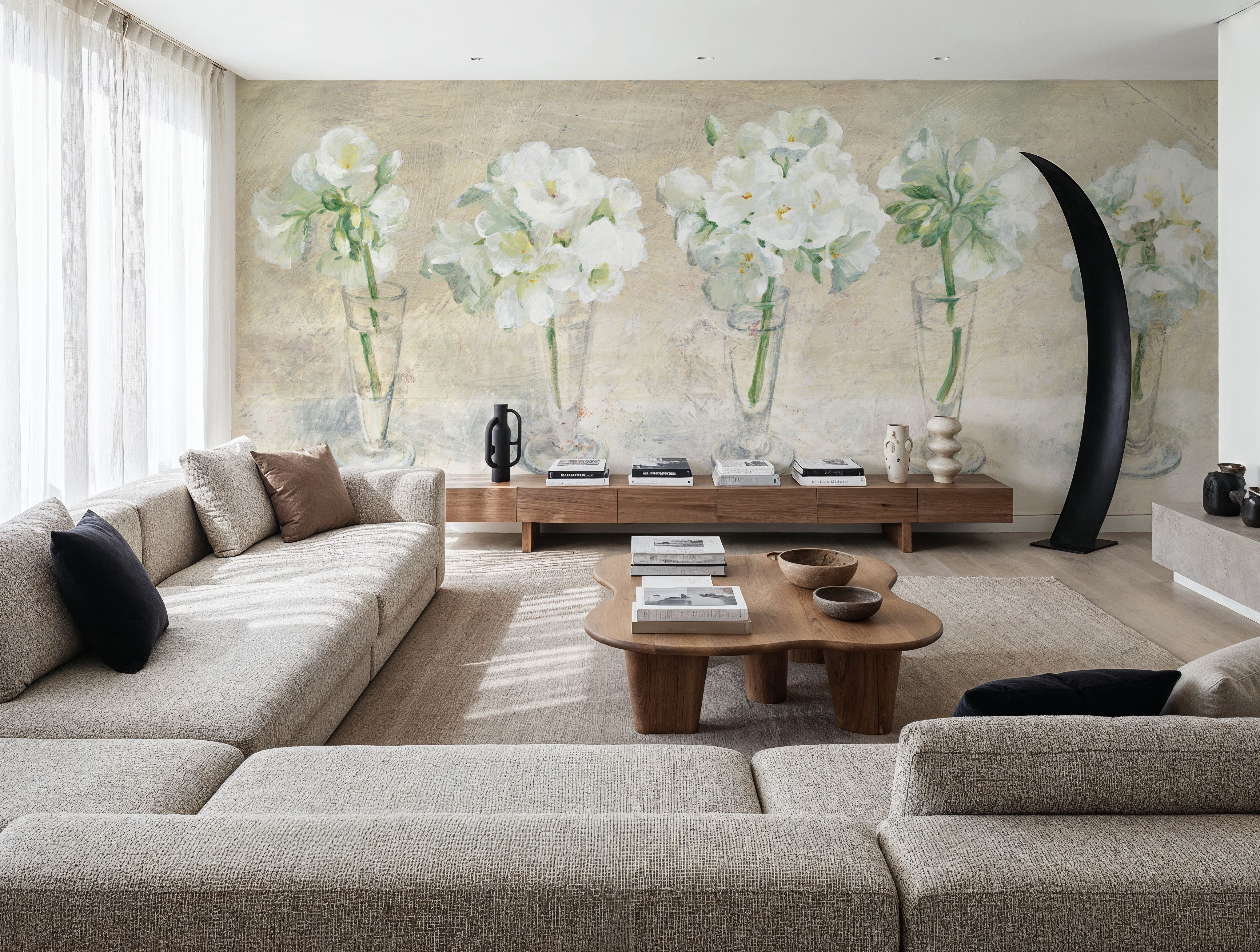 Row of Geraniums in Glasses