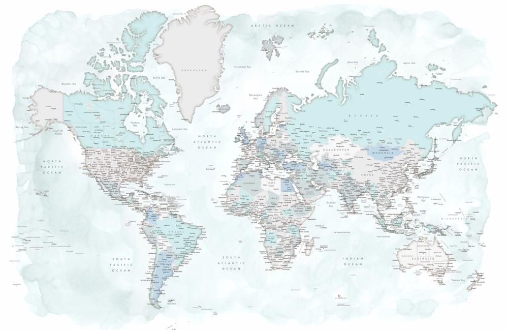 World Map Cities - Rebe