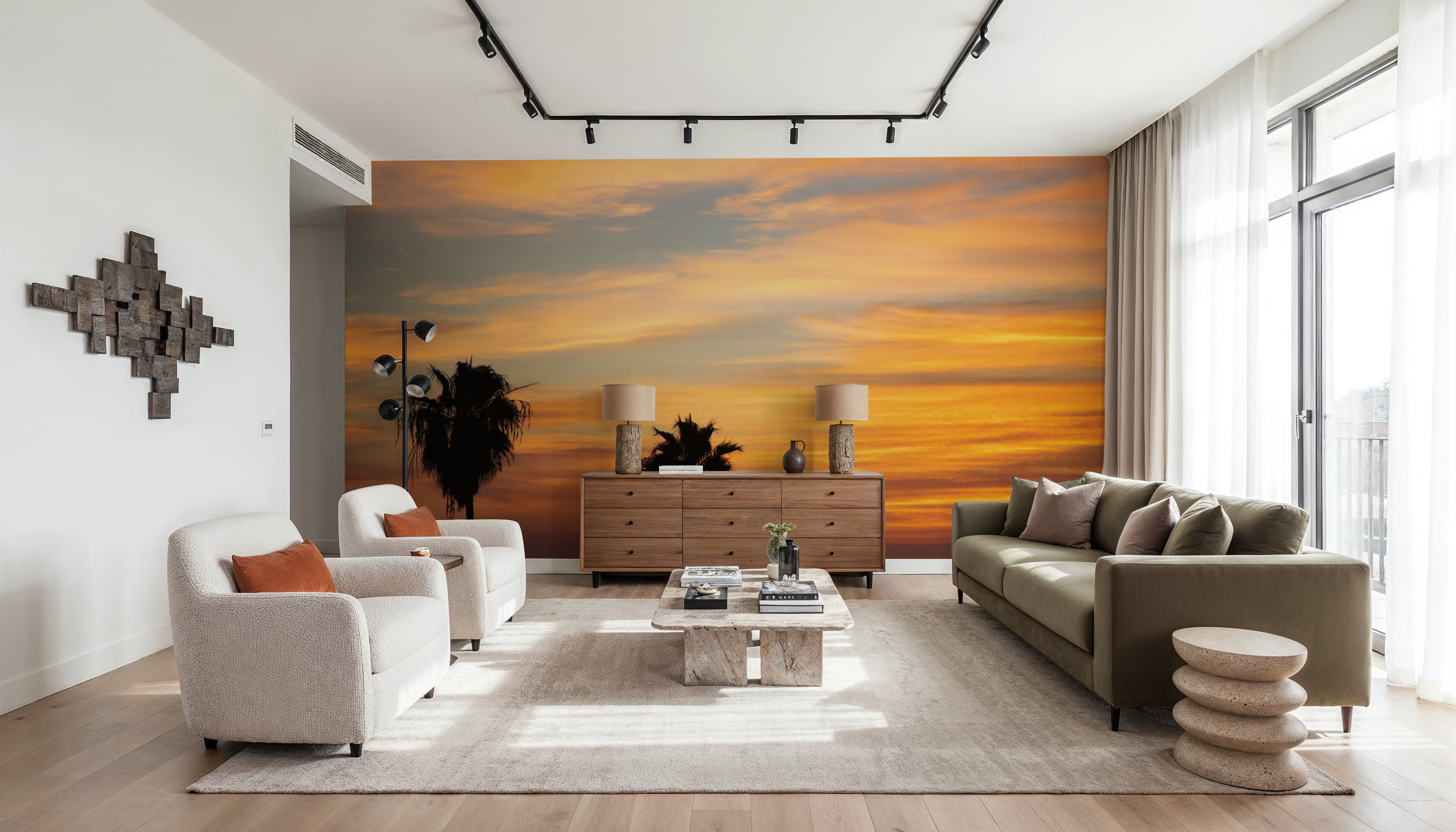 Sunset Palms III, Wallpaper