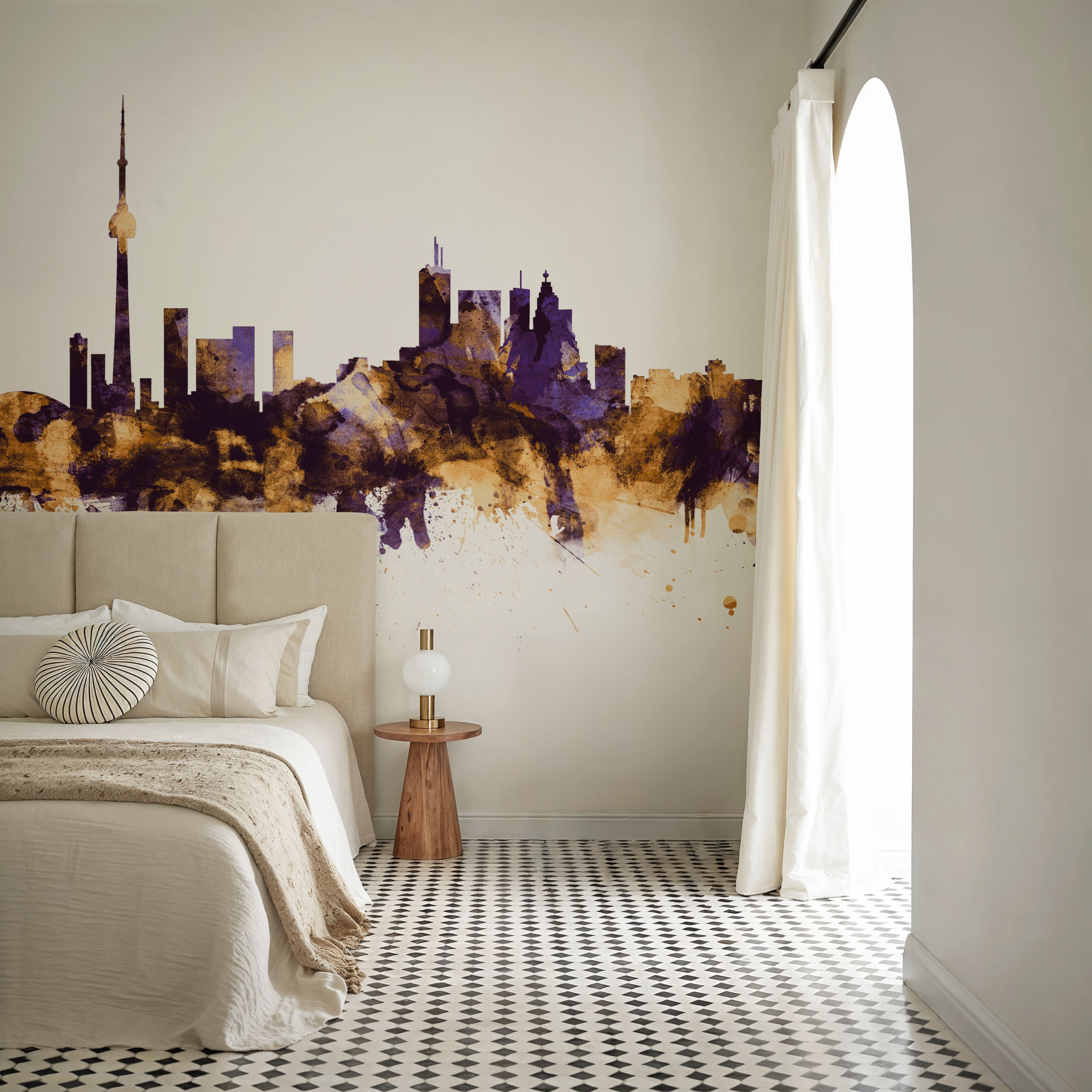 Toronto Canada Skyline Purple & Gold