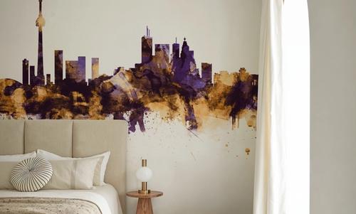 Toronto Canada Skyline Purple & Gold