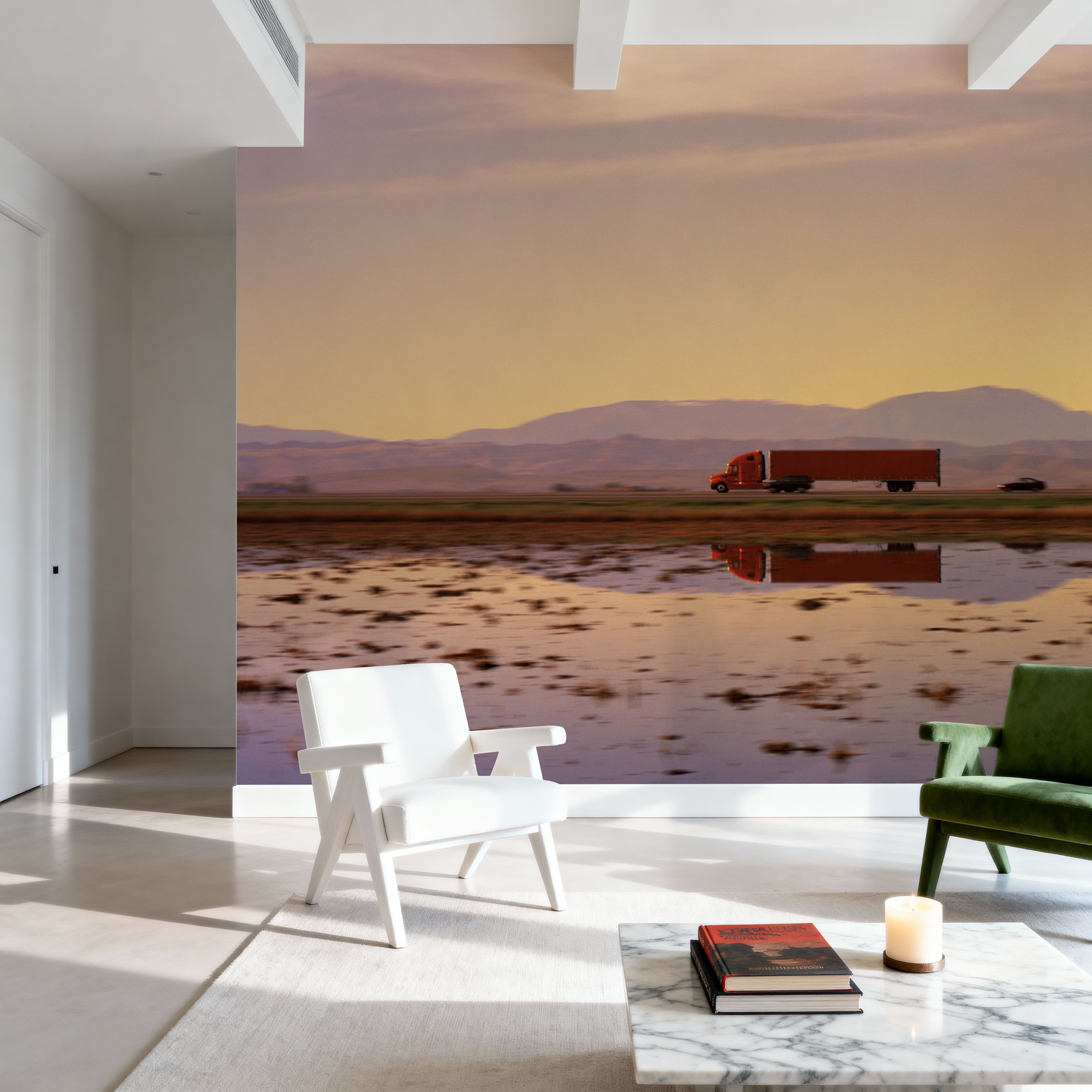 Sunset Trucker's Journey