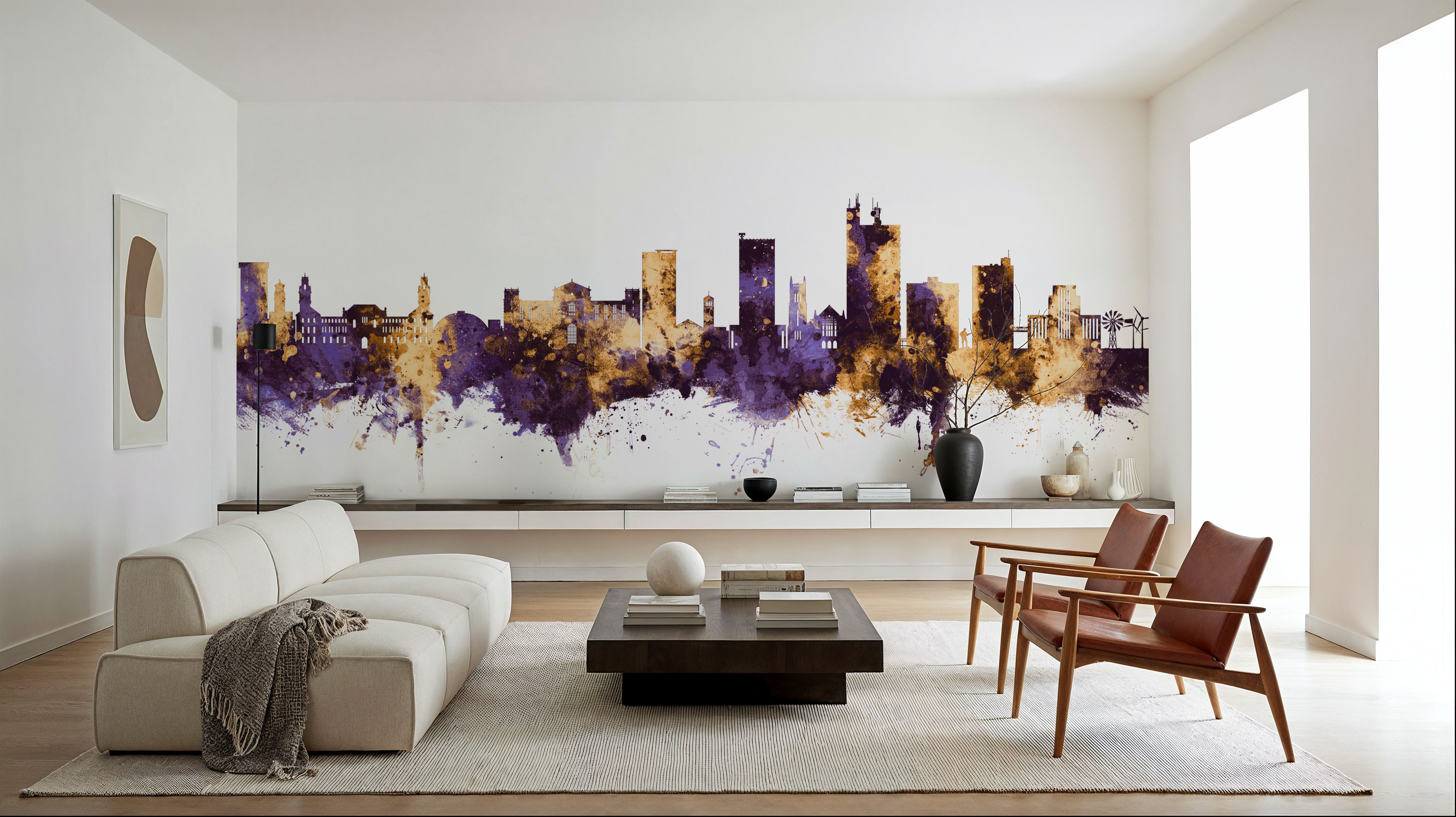 Lubbock Texas Skyline Purple & Gold