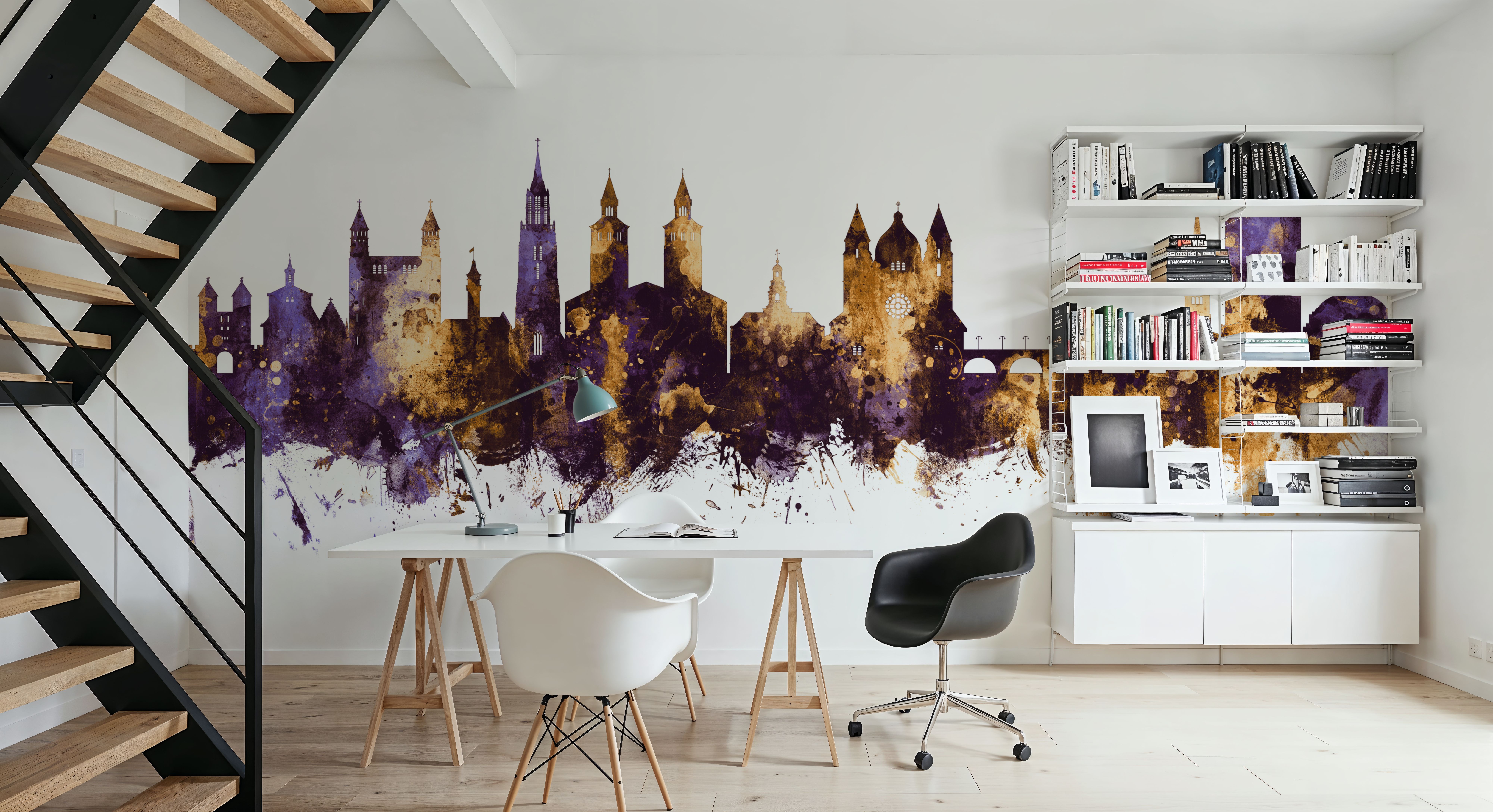Maastricht The Netherlands Skyline Purple & Gold