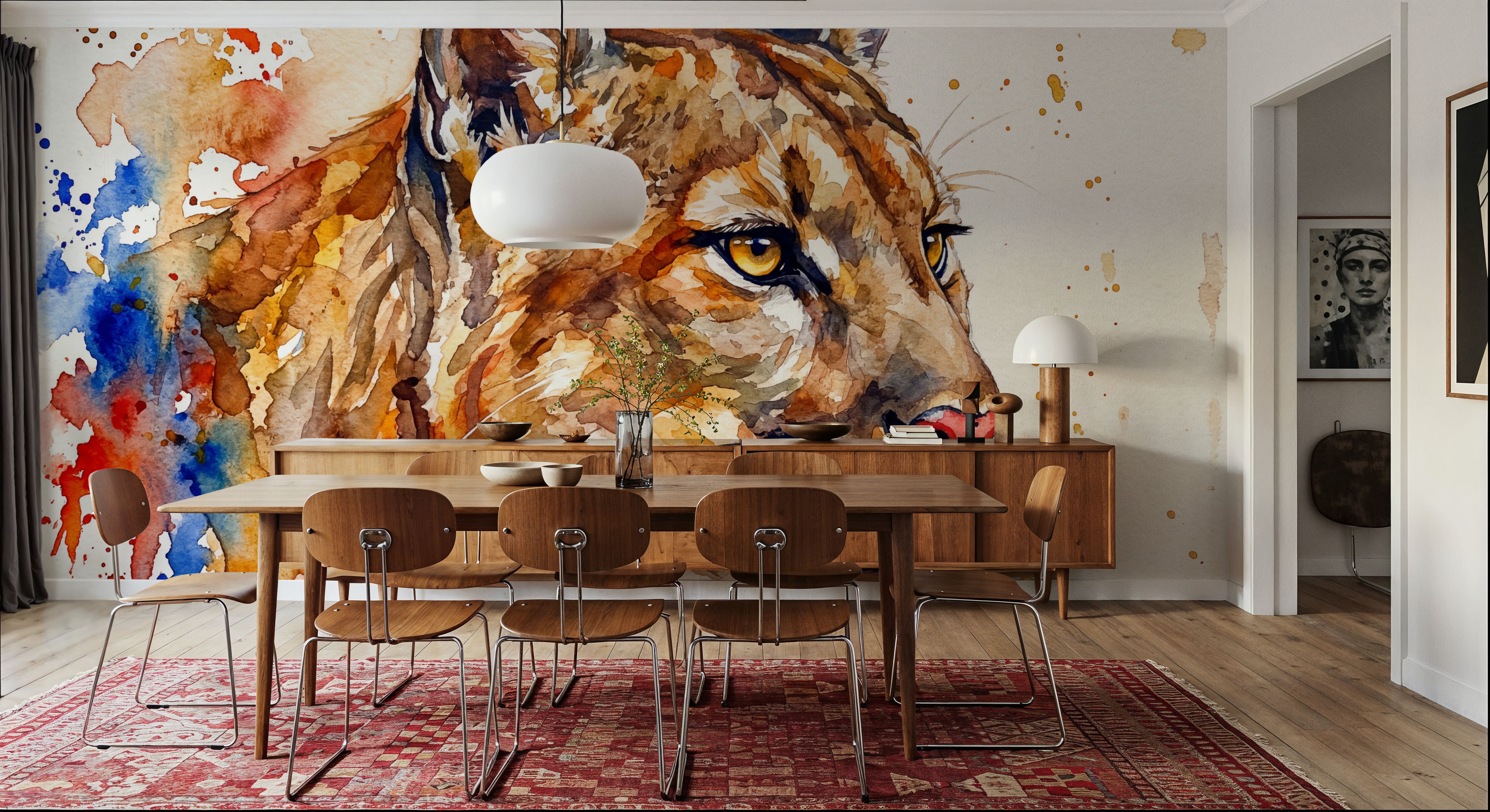 Cougar - Watercolor Predators Series, Papier peint