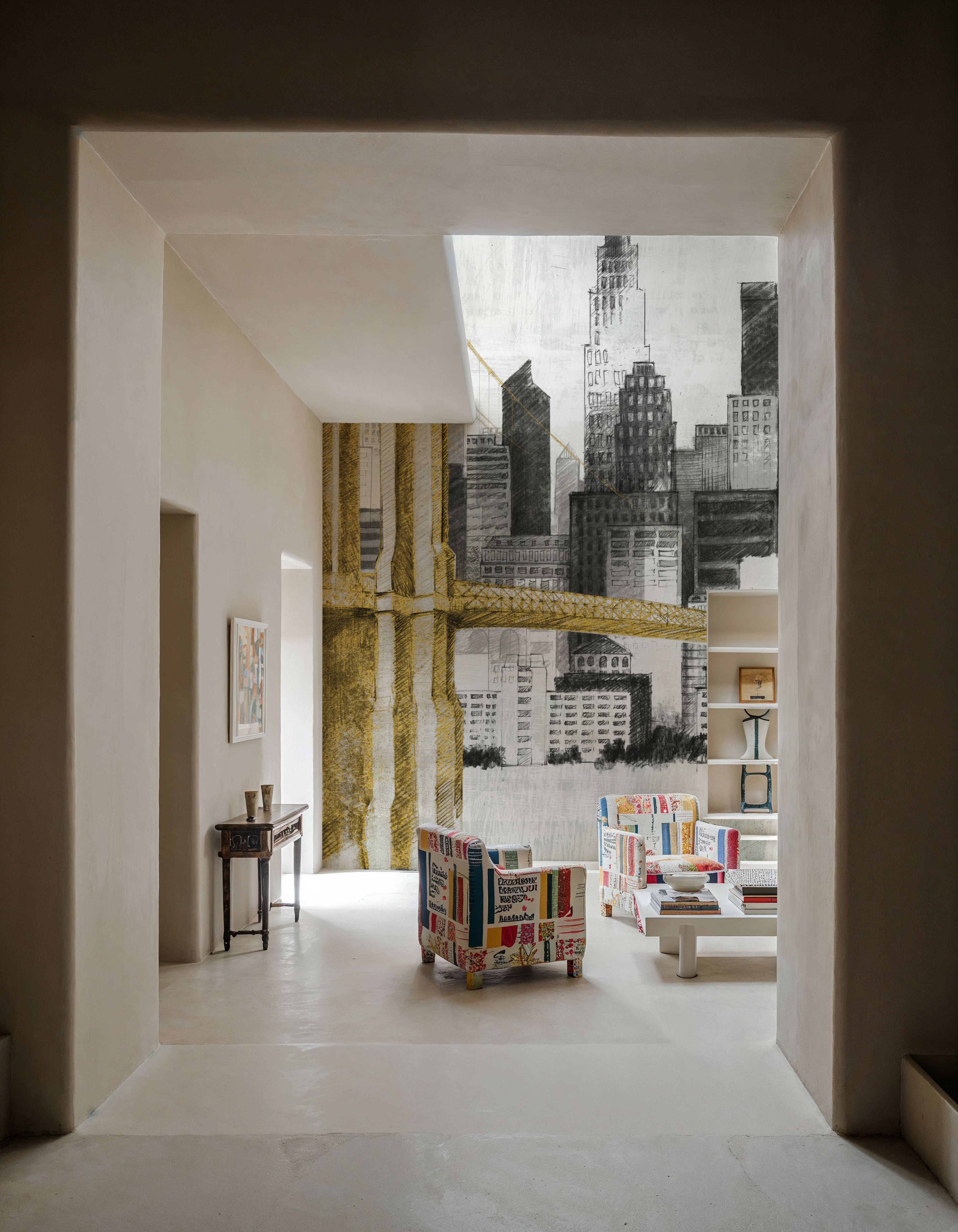 New York Skyline I Yellow Bridge no Words