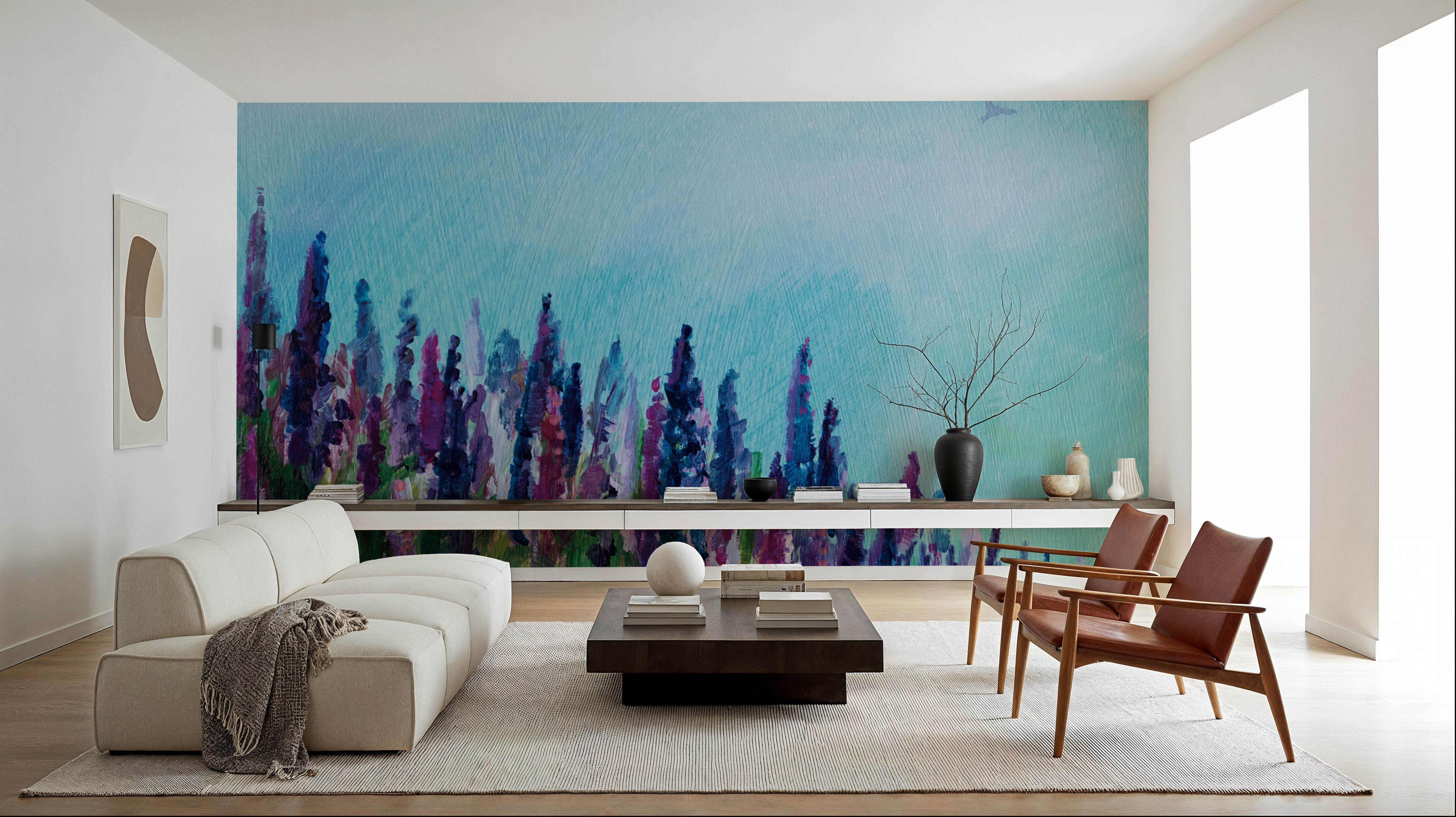 Swallows and Lupines, Tapeten