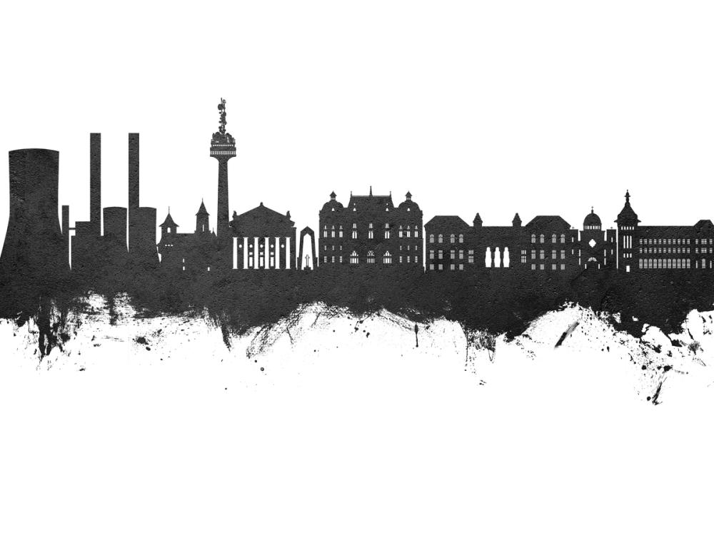 Galaţi Romania Skyline Black & White