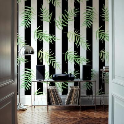 Black & White Stripe Leaves