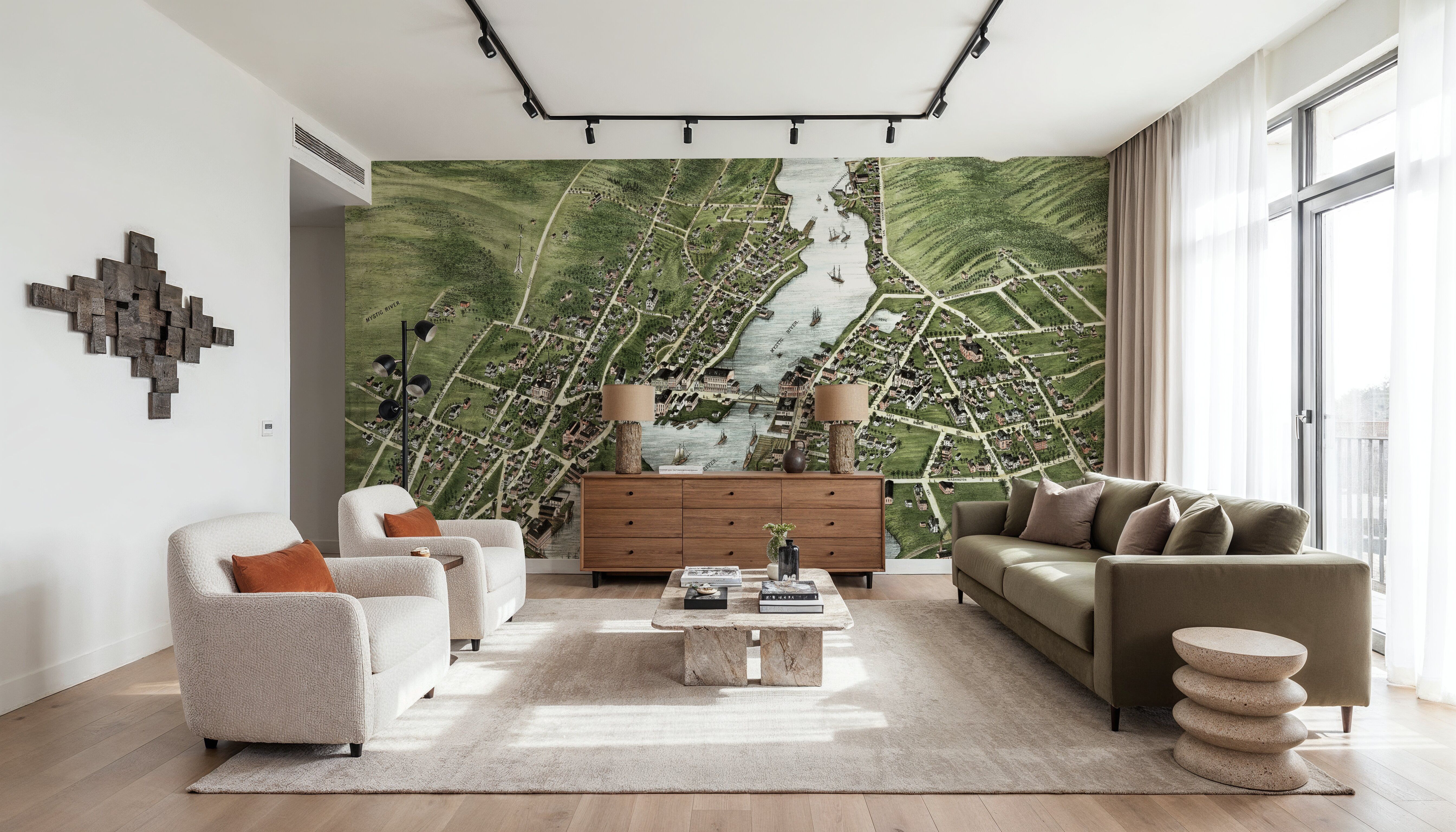 Old view of Mystic River, Connecticut, 1879