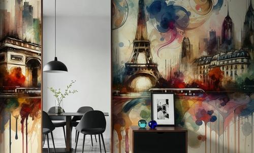 Watercolor Skyline Paris I