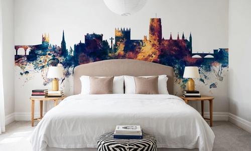 Durham England Skyline Blue & Bronze