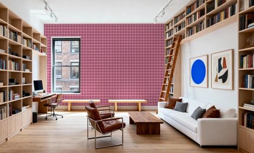 Stripy Gingham, Raspberry