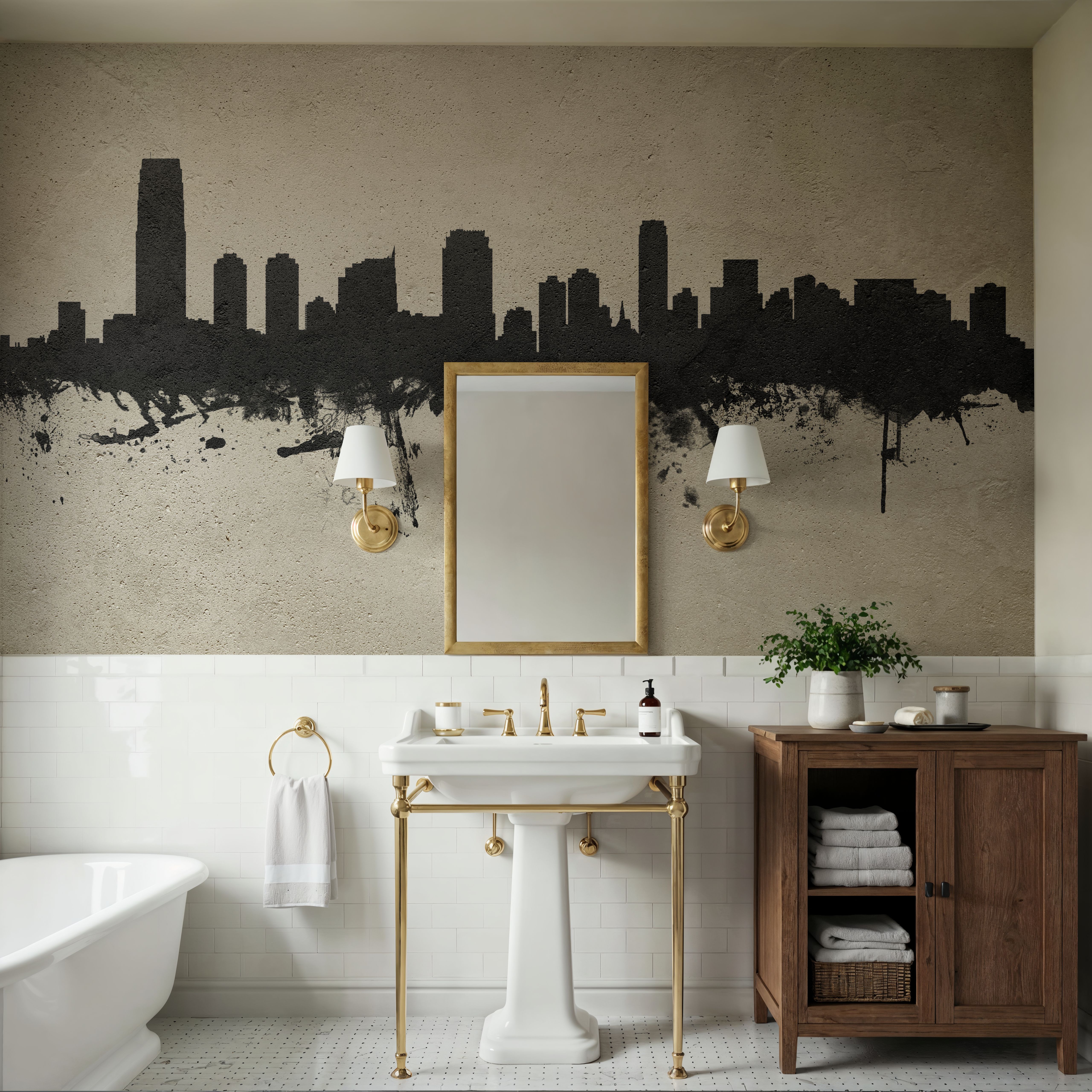 Jersey City New York Skyline Concrete