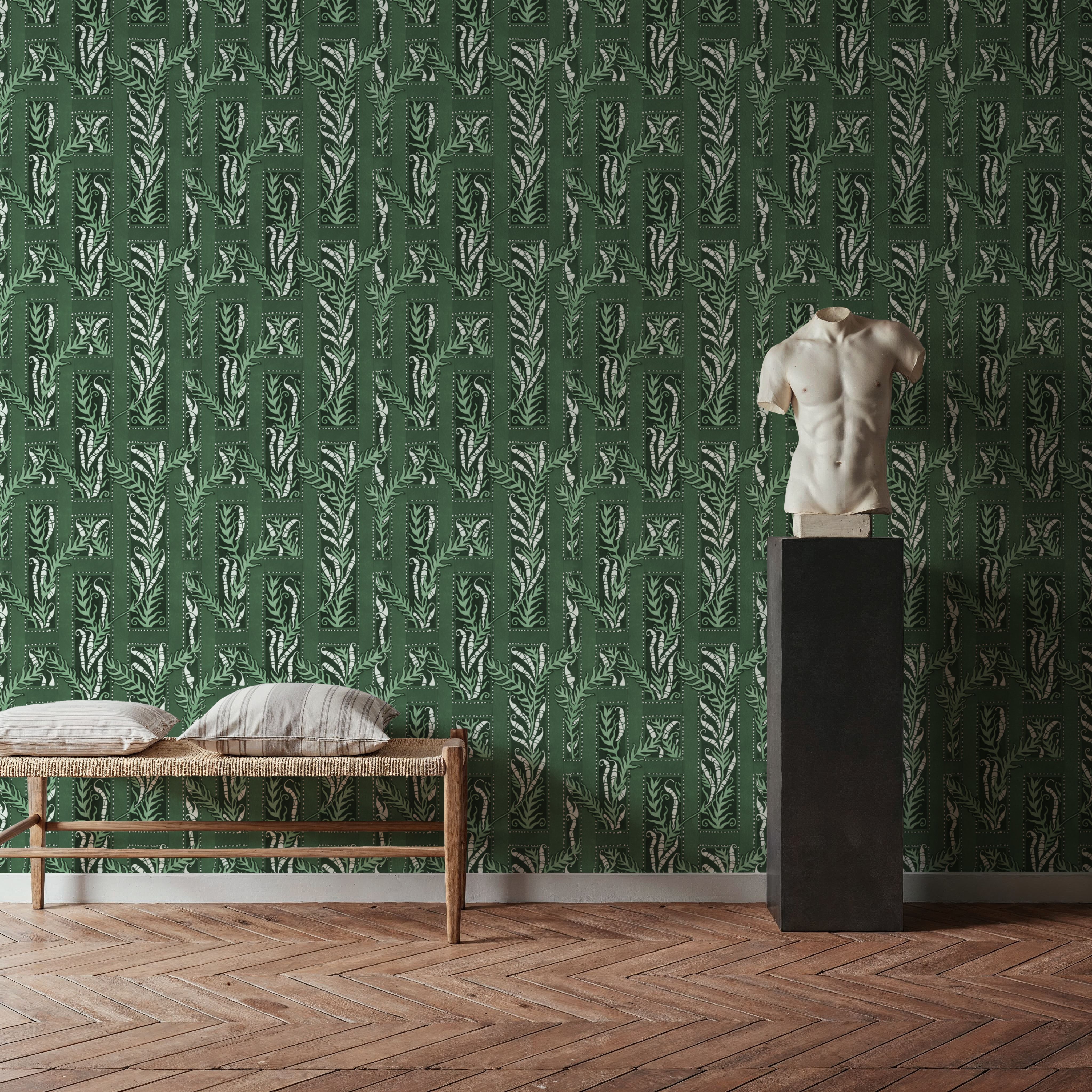 Samarkand Ferns, Juniper Green, Wallpaper
