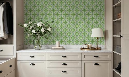 Quatrefoil Watercolor Trellis, Fresh Green