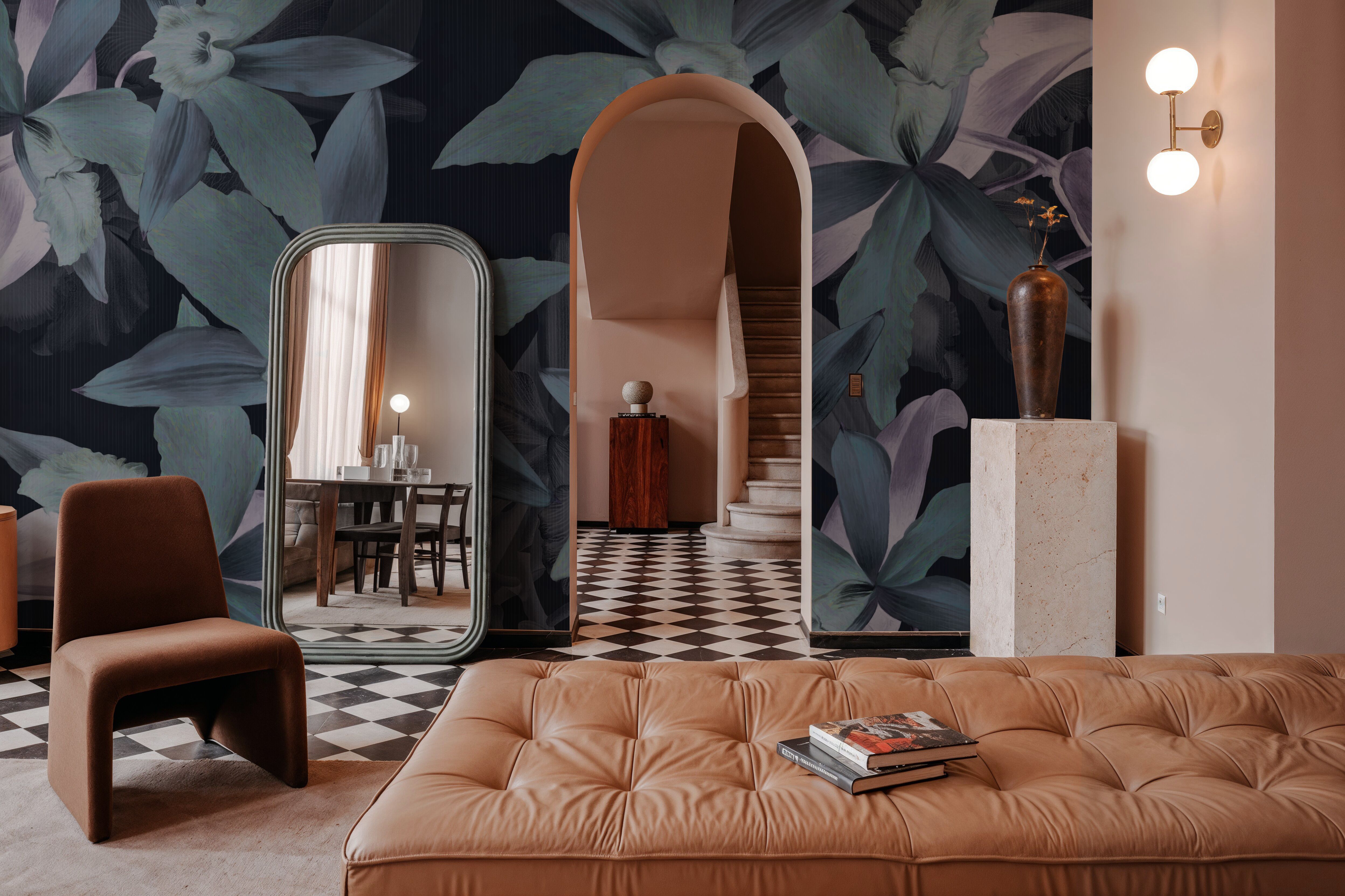 Big Orchids Dark Green