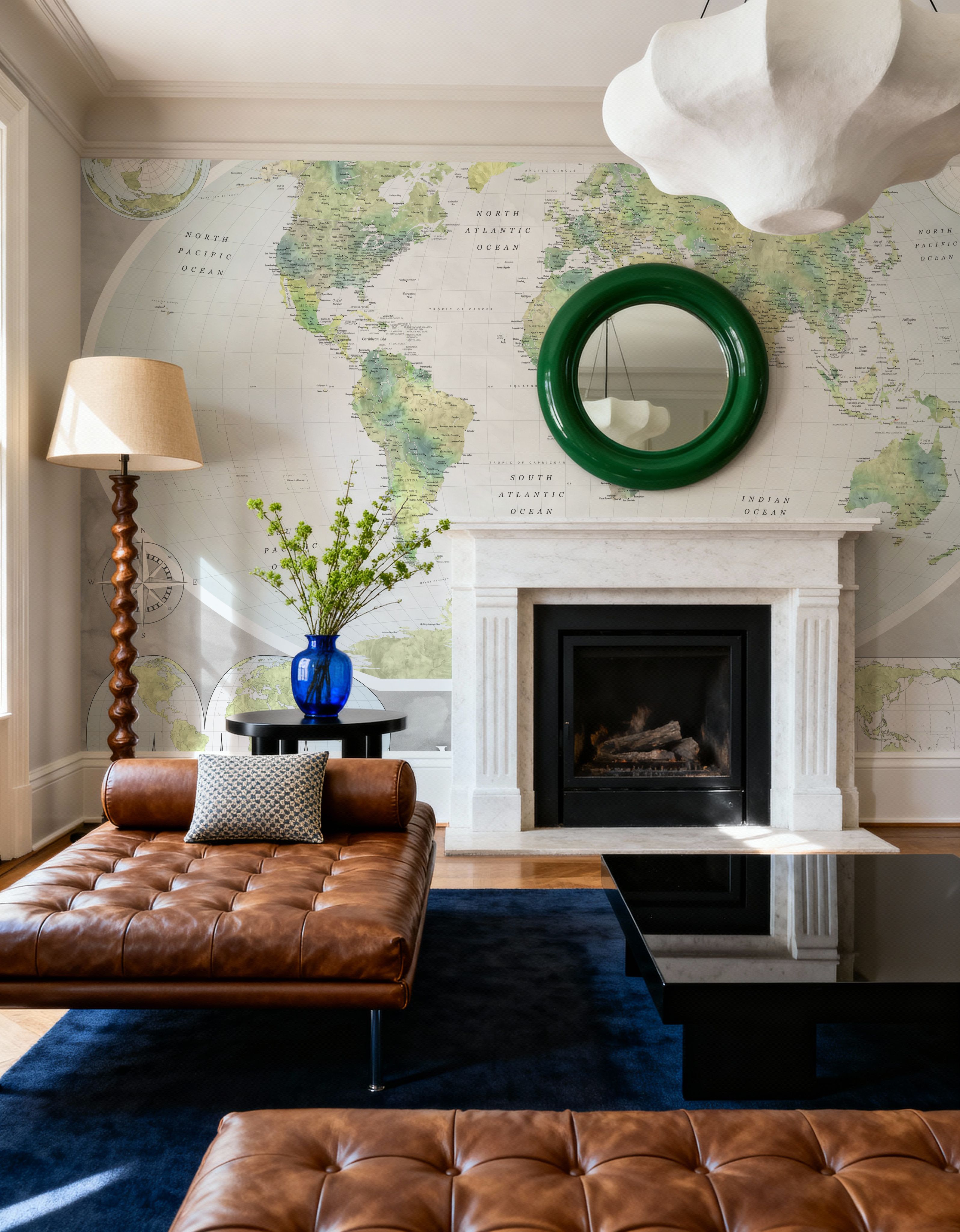 World Map Atlas Green