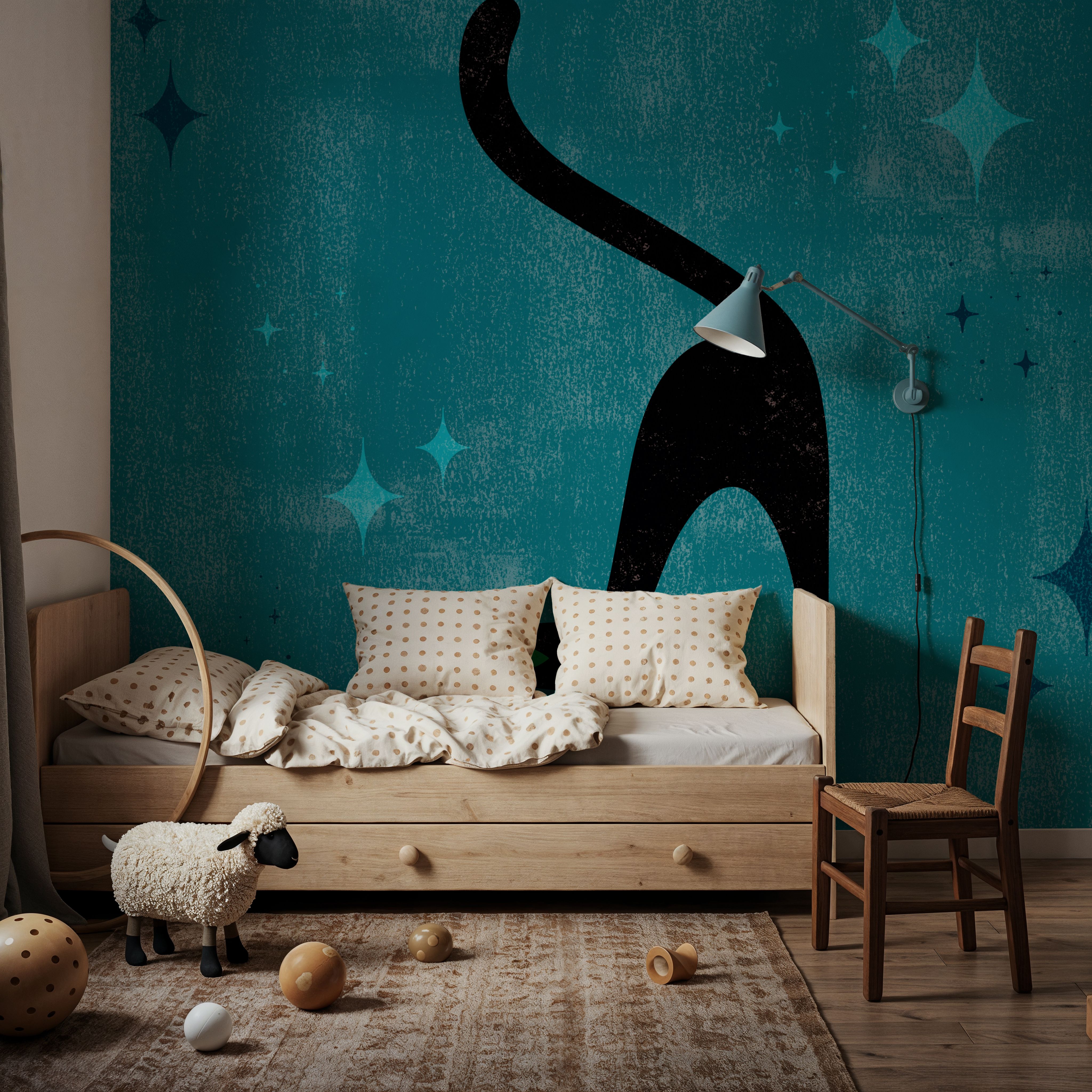 Retro Cat, Blue