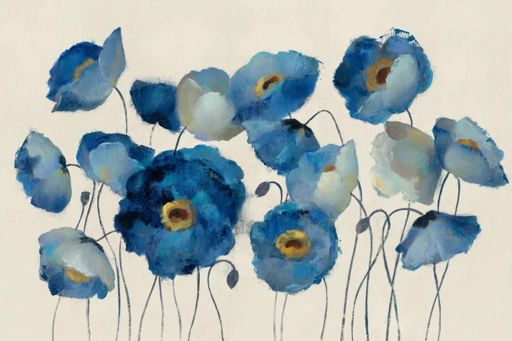 Aquamarine Floral on Cream