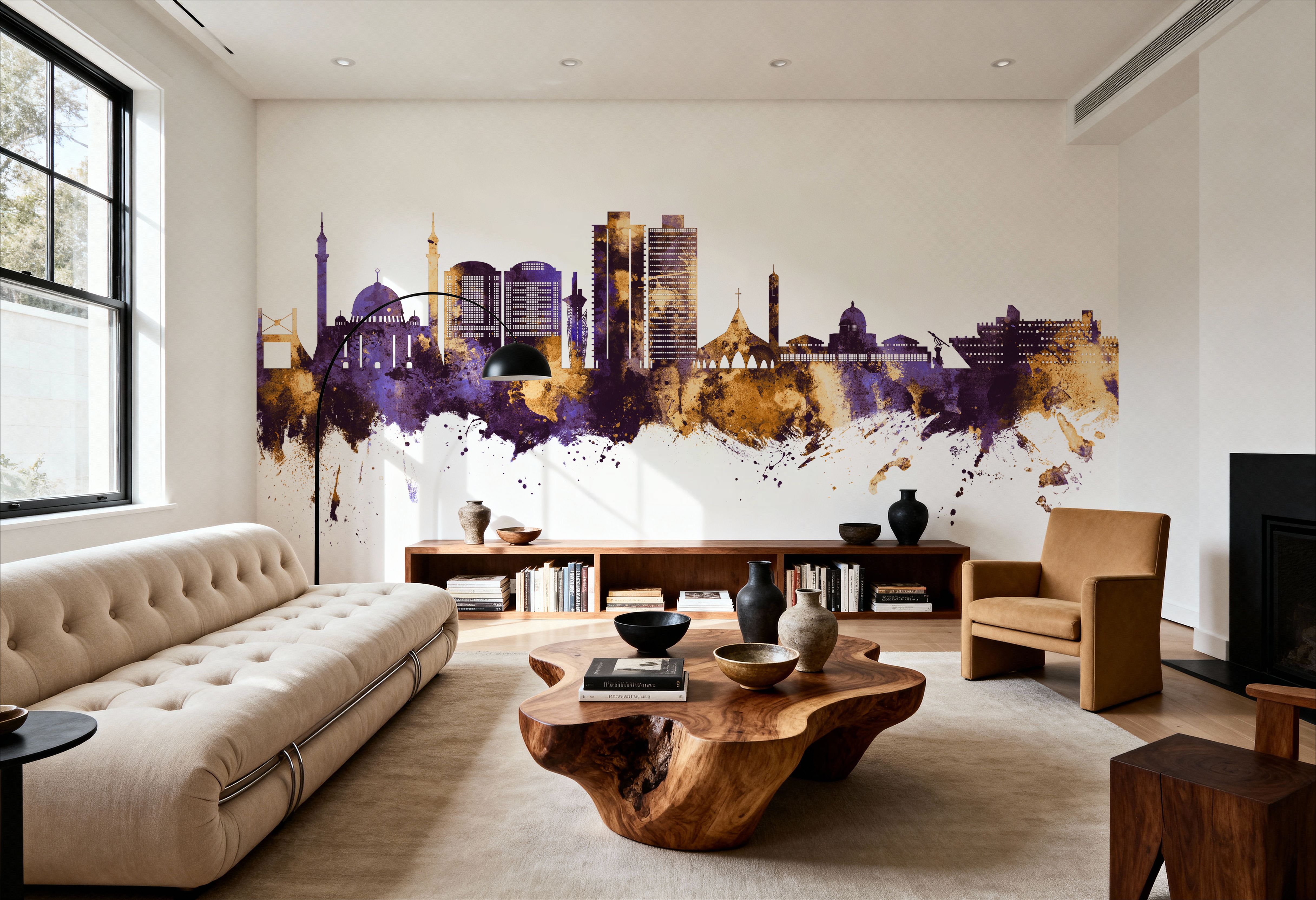 Abuja Nigeria Skyline Purple & Gold, Wallpaper