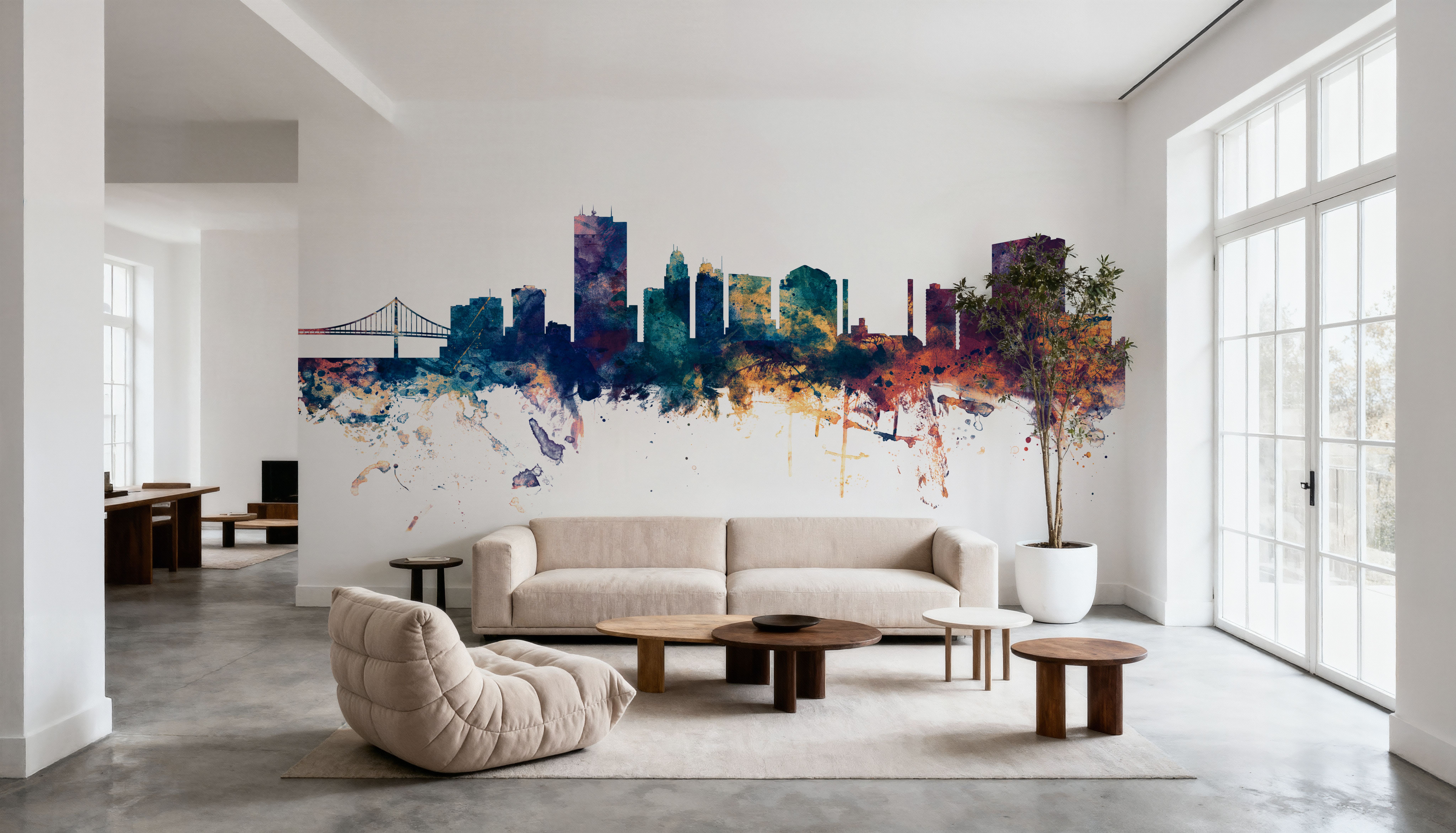 Toledo Ohio Skyline Blue & Bronze 