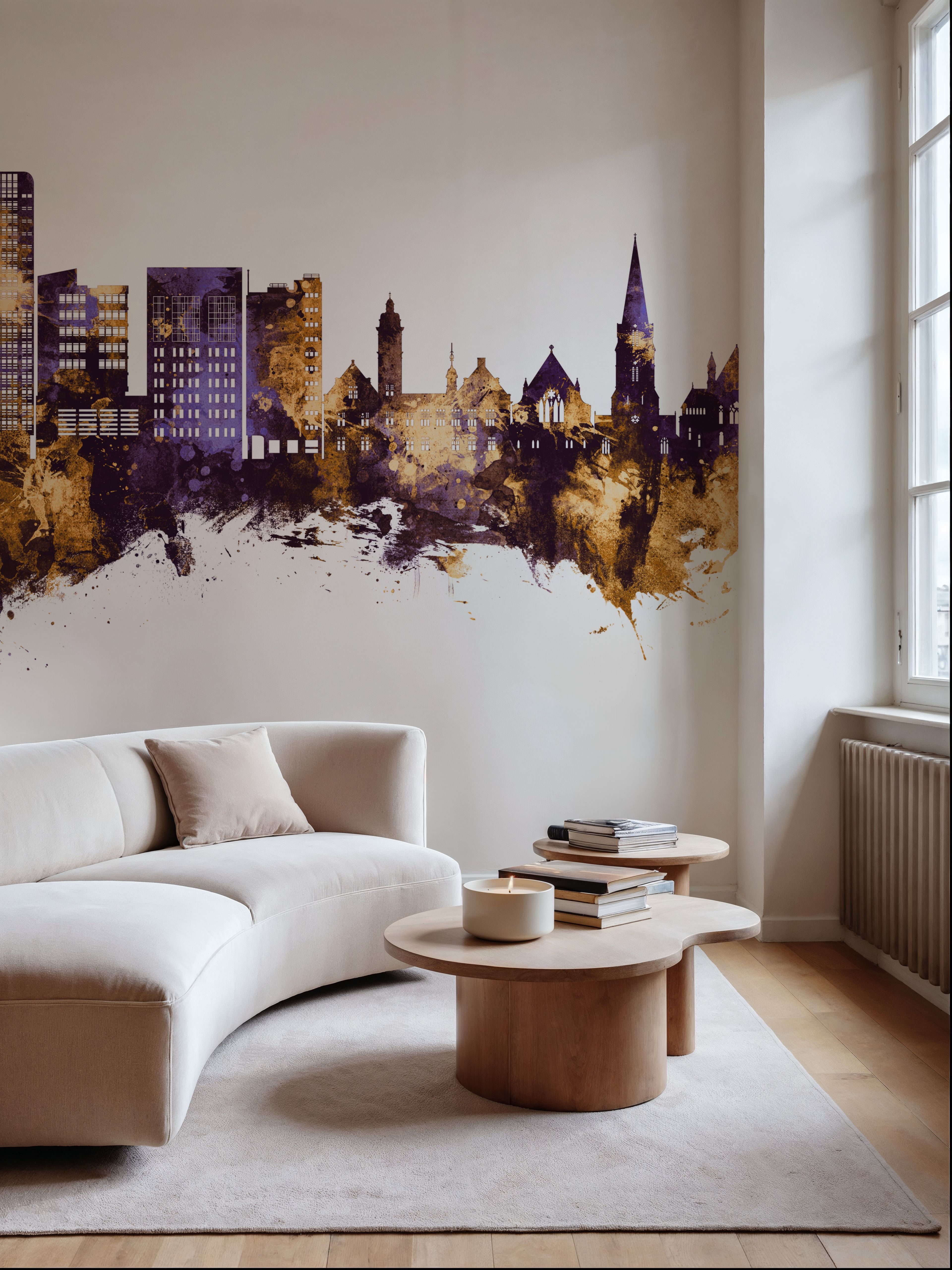 Swindon England Skyline Purple & Gold