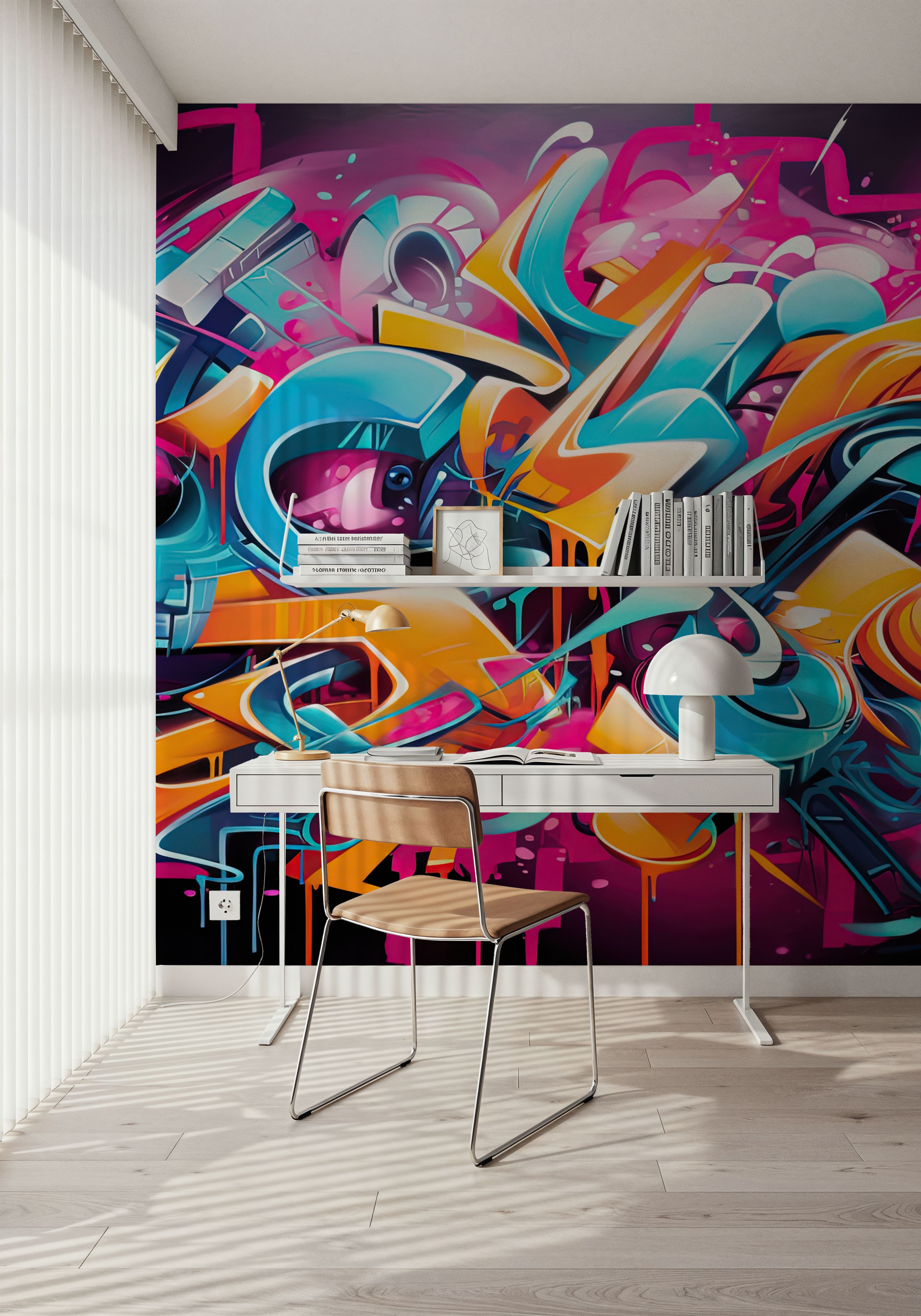 Wall Mural - Superstar Splash - Graffiti mural wallpaper - Living room - Wallism US - Premium, Textured or Peel & Stick