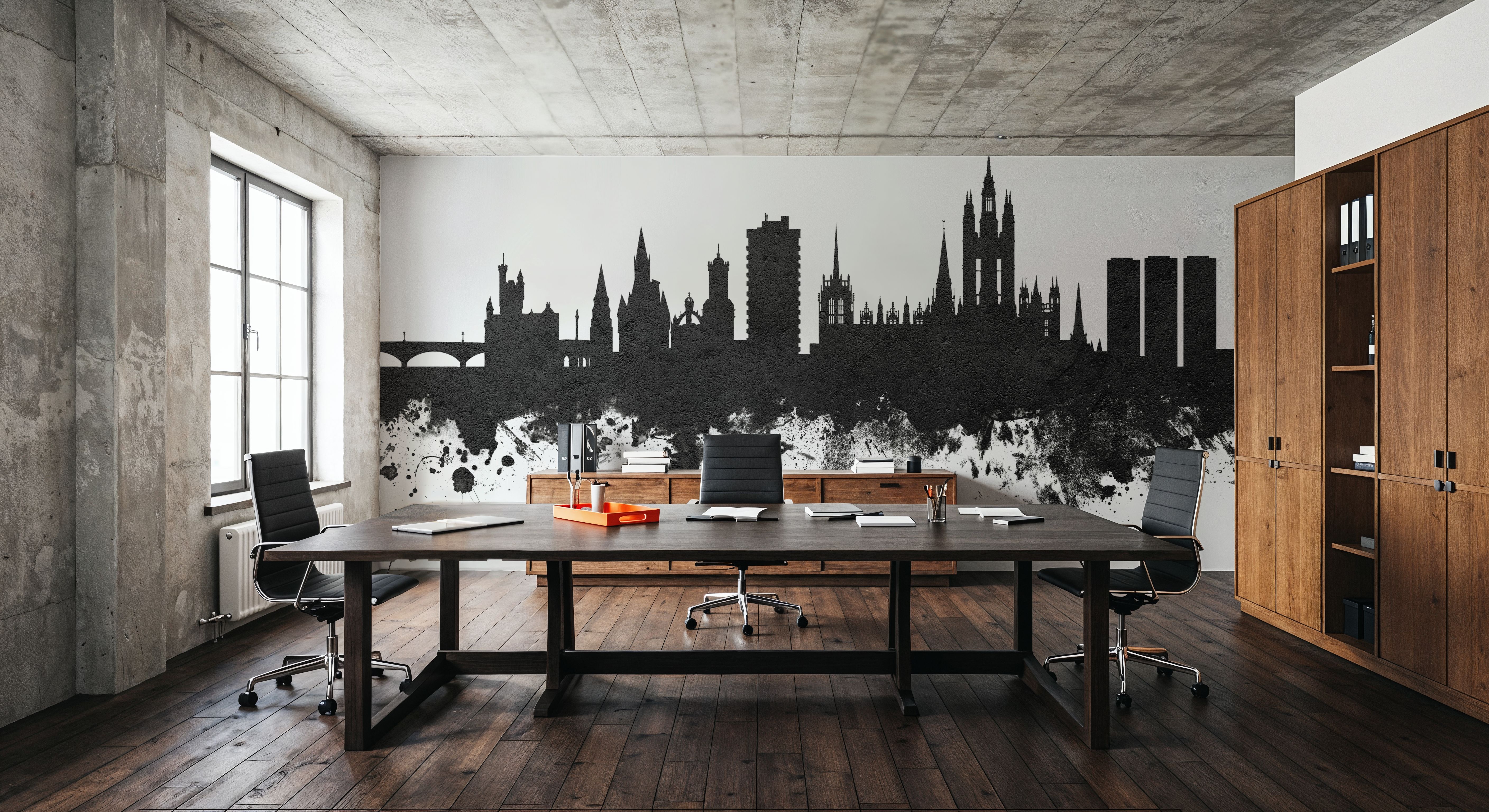 Aberdeen Scotland Skyline Black & White