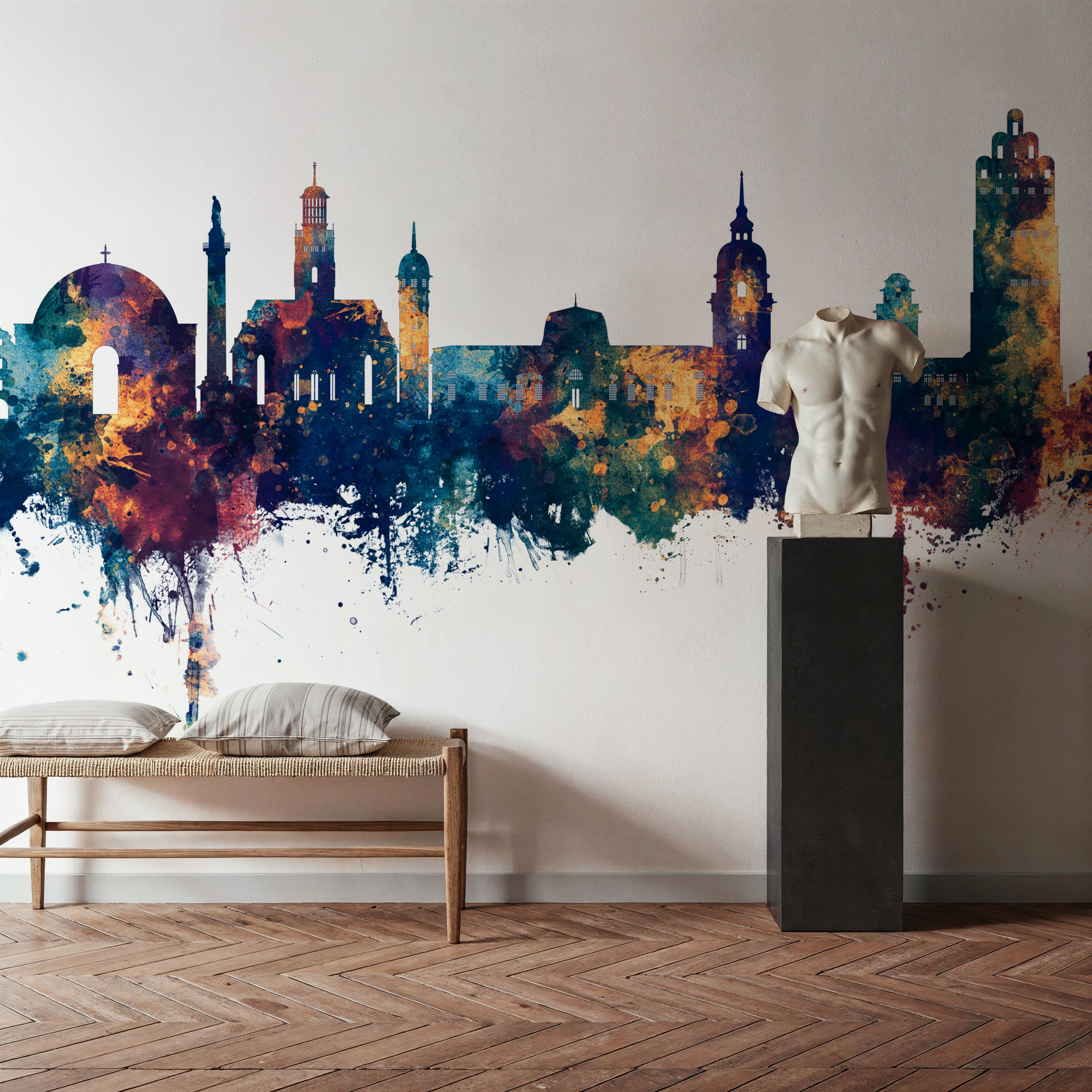 Darmstadt Skyline Blue & Bronze