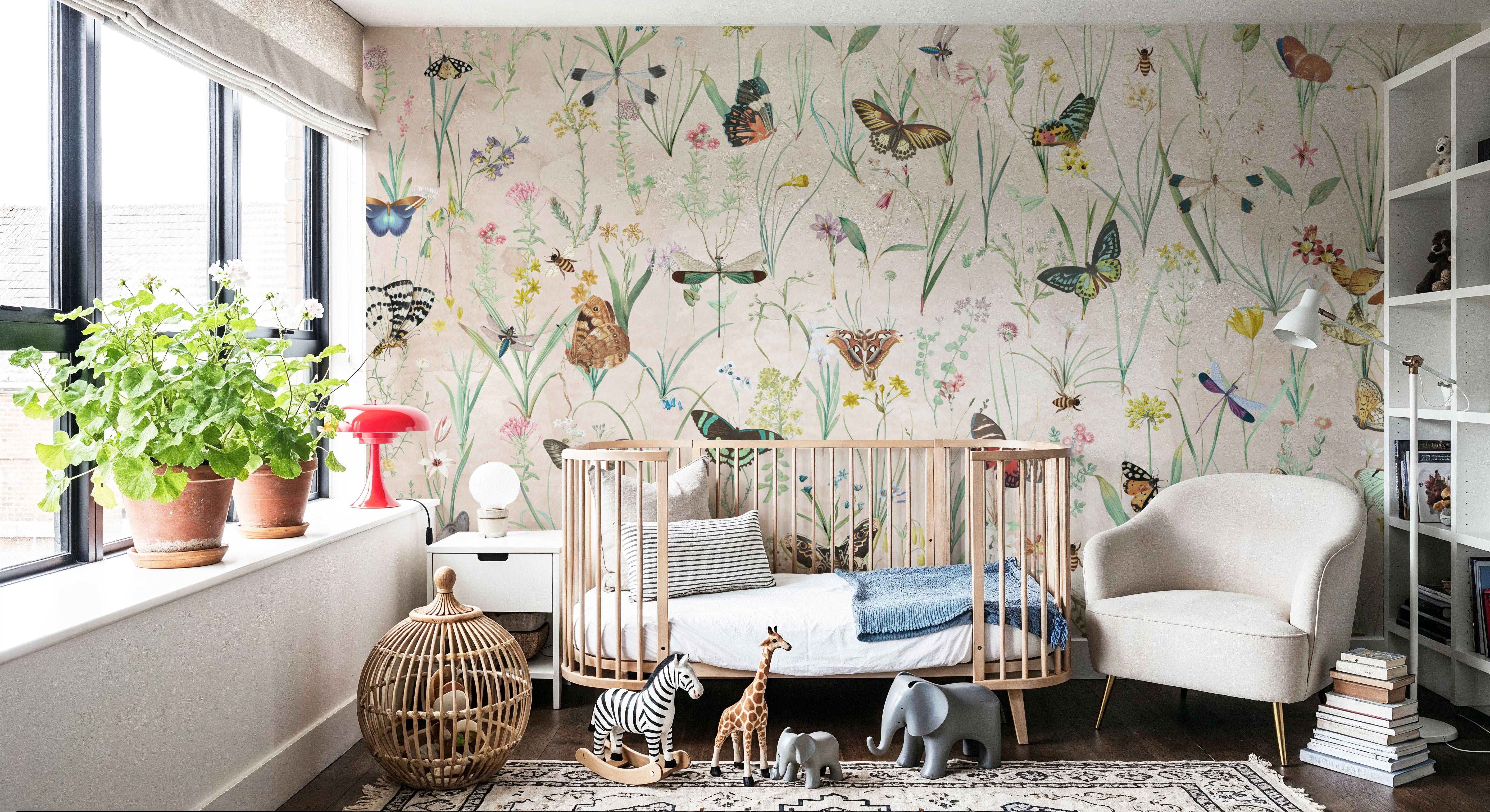 Herbals and Butterflies Spring, Wallpaper