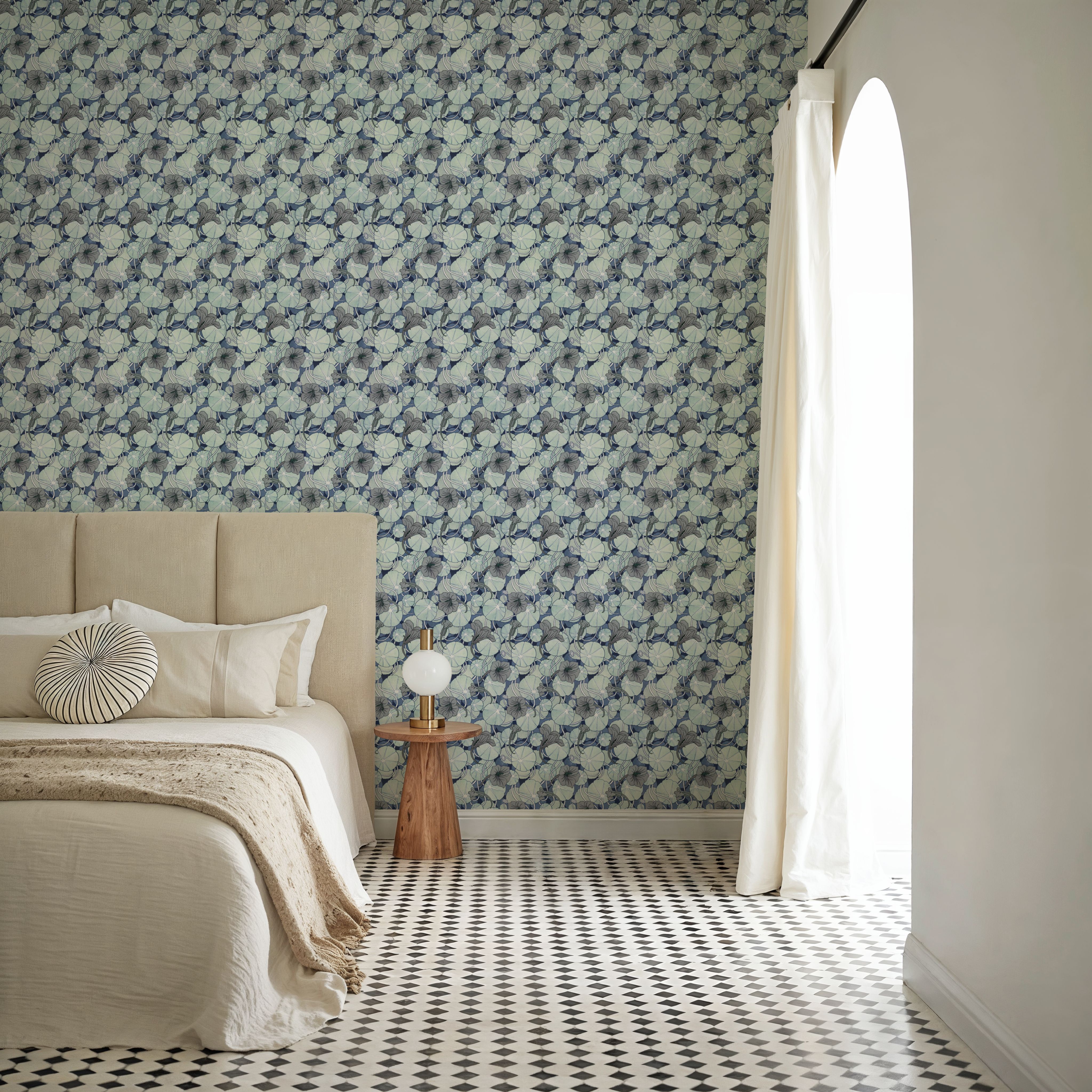 Nasturtium Verdure, Dove Blue